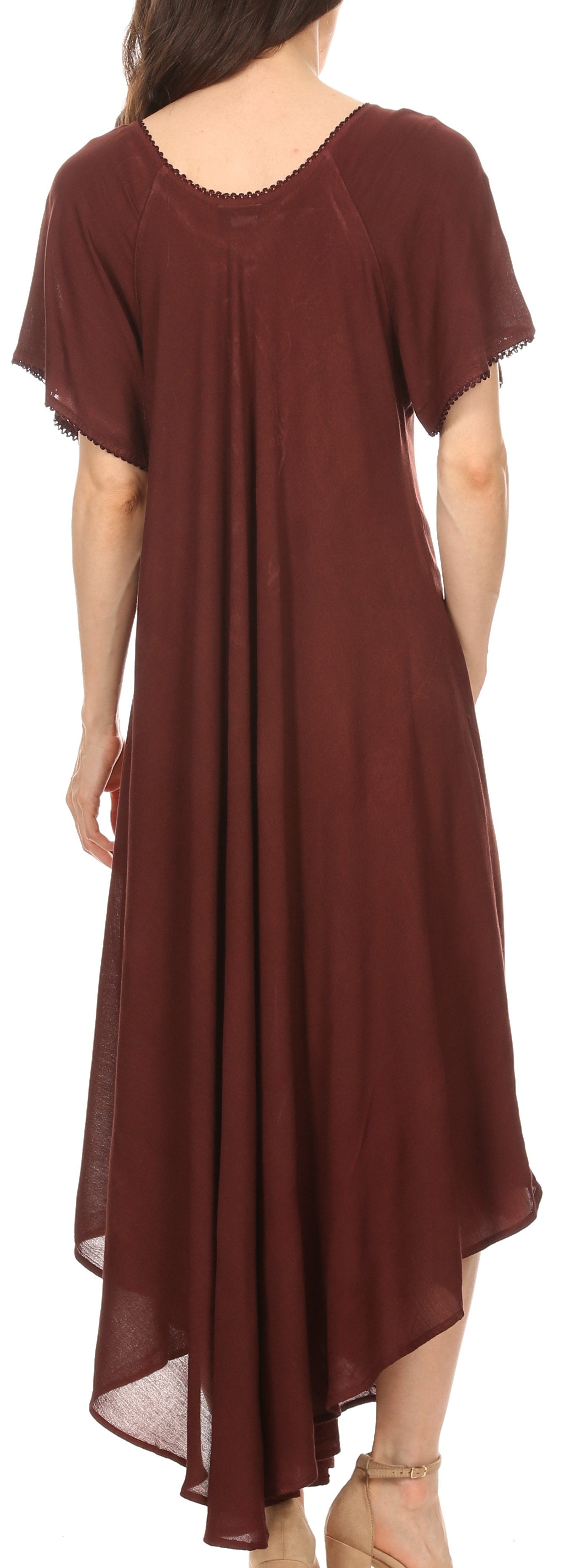 Sakkas Lilia Embroidered Lace Up Bodice Relaxed Fit Maxi Sun Dress - Concordia Style Boutique