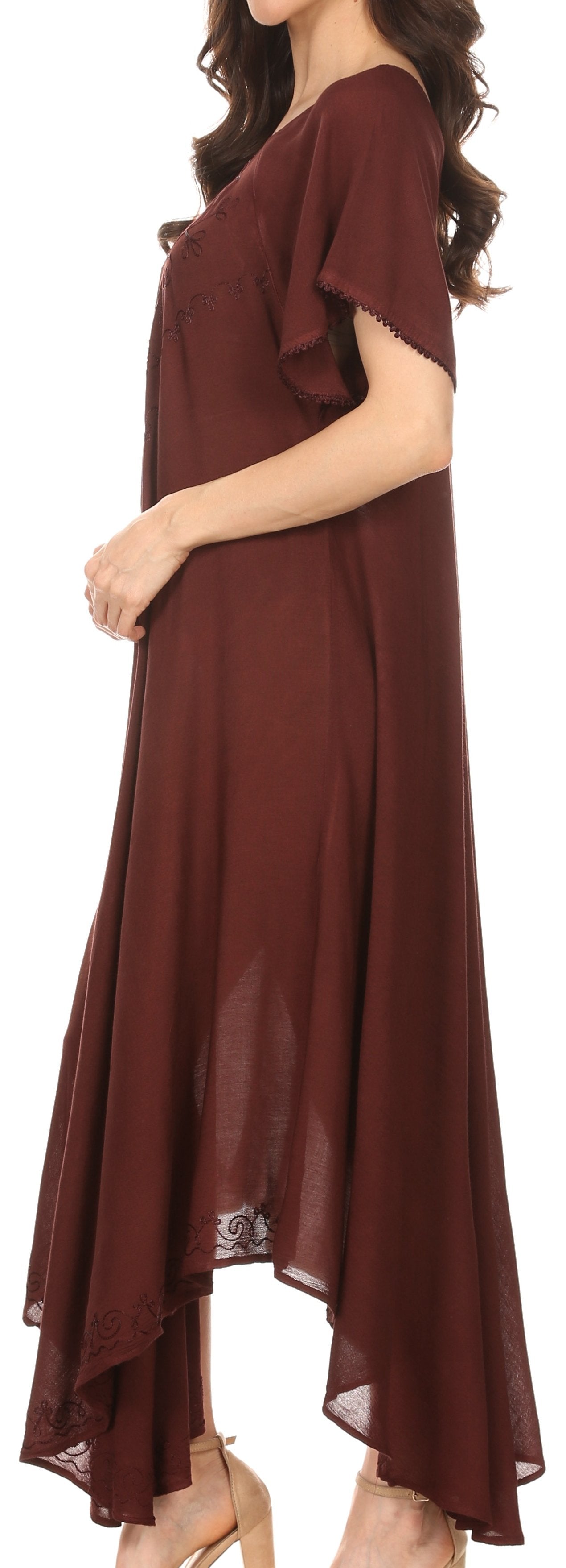 Sakkas Lilia Embroidered Lace Up Bodice Relaxed Fit Maxi Sun Dress - Concordia Style Boutique