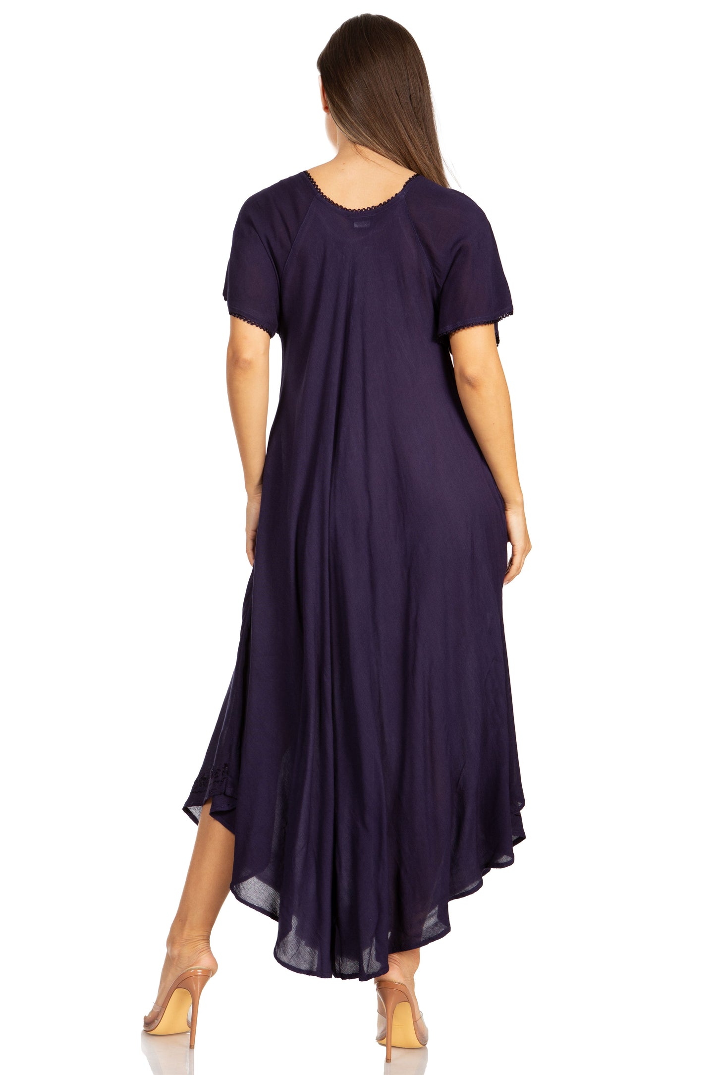 Sakkas Lilia Embroidered Lace Up Bodice Relaxed Fit Maxi Sun Dress - Concordia Style Boutique