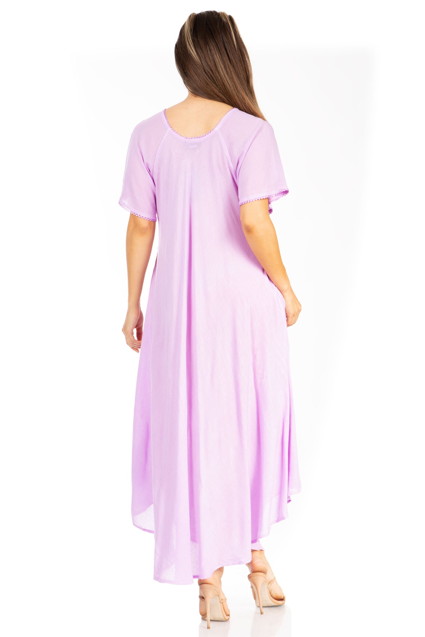 Sakkas Lilia Embroidered Lace Up Bodice Relaxed Fit Maxi Sun Dress - Concordia Style Boutique