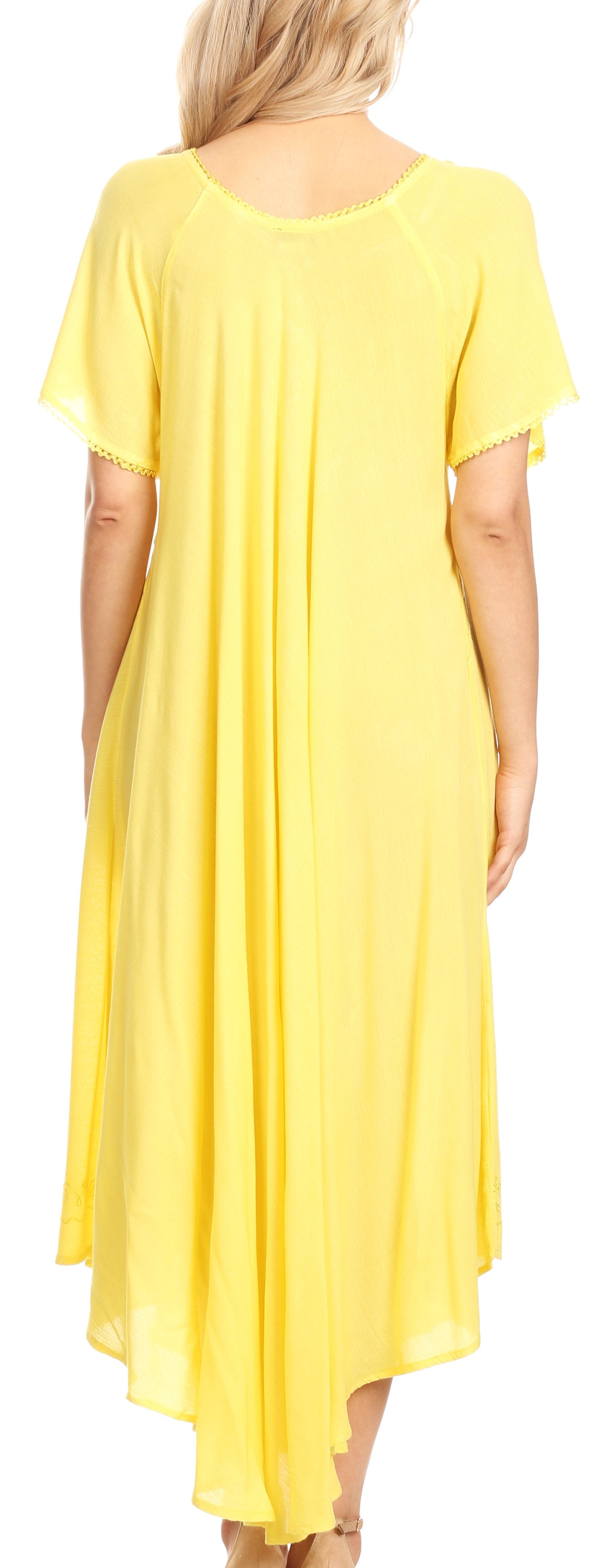 Sakkas Lilia Embroidered Lace Up Bodice Relaxed Fit Maxi Sun Dress - Concordia Style Boutique