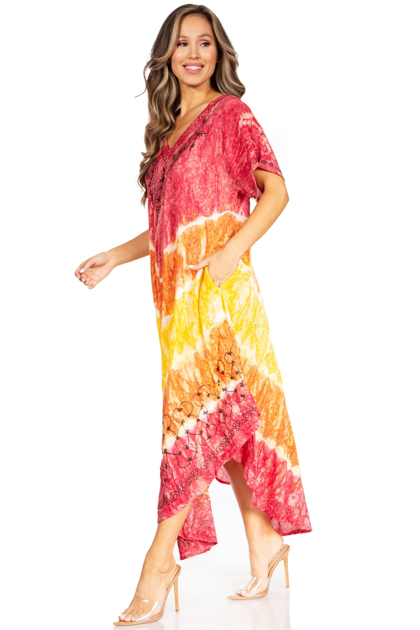 Sakkas Viveka Embroidered Caftan Dress - Concordia Style Boutique