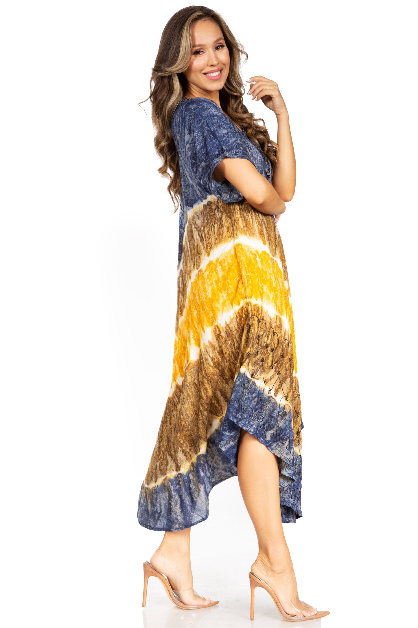 Sakkas Viveka Embroidered Caftan Dress - Concordia Style Boutique