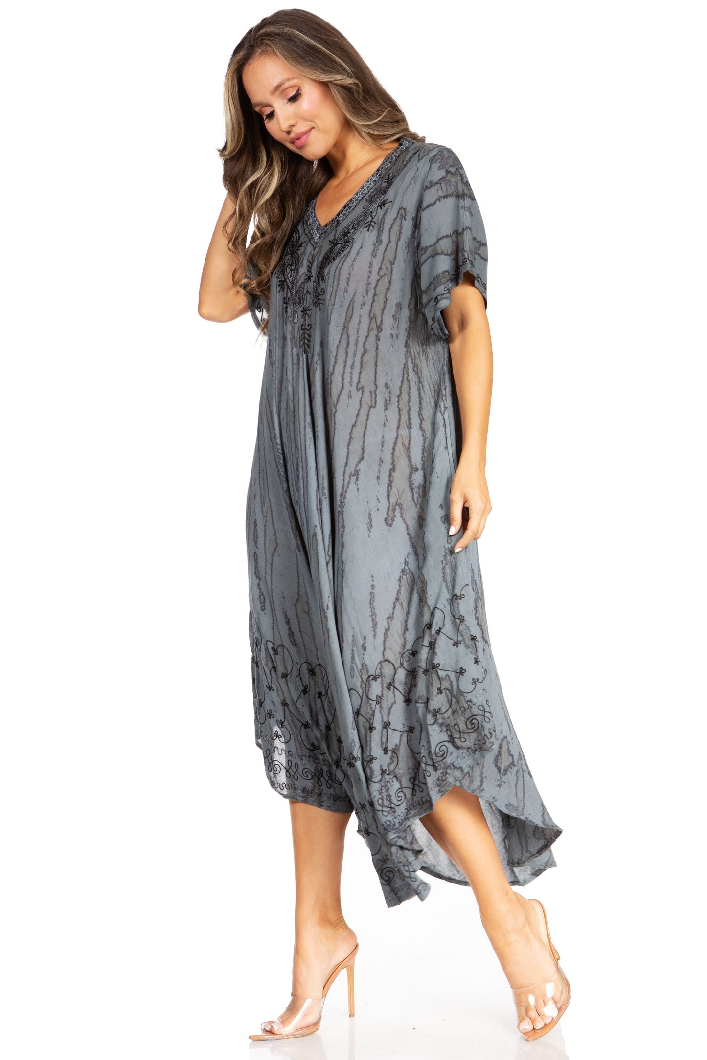 Sakkas Viveka Embroidered Caftan Dress - Concordia Style Boutique