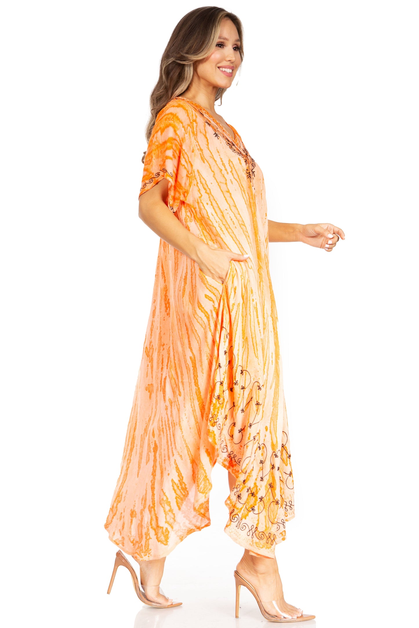 Sakkas Viveka Embroidered Caftan Dress - Concordia Style Boutique
