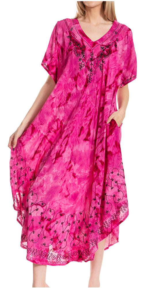 Sakkas Viveka Embroidered Caftan Dress - Concordia Style Boutique