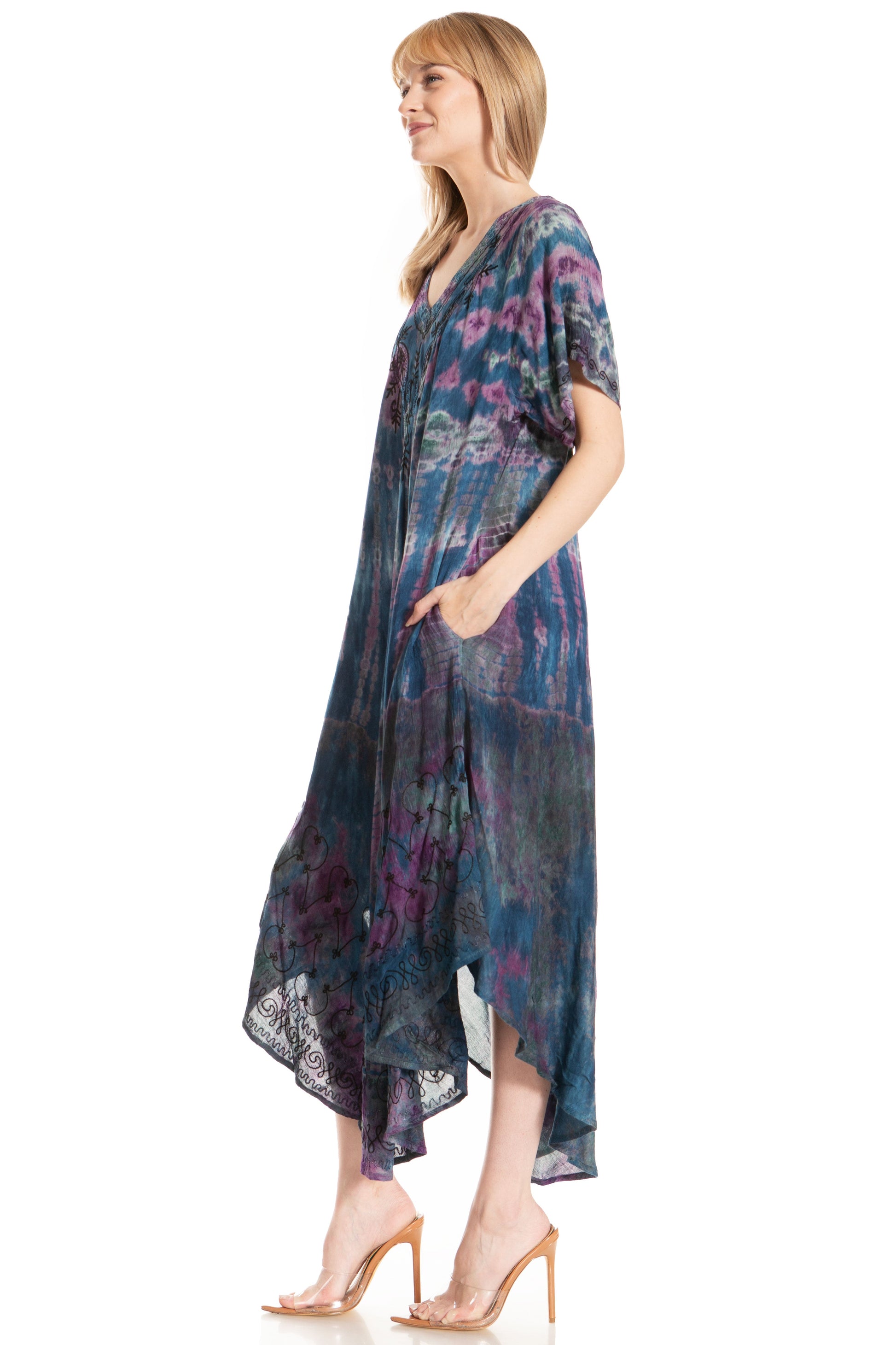 Sakkas Viveka Embroidered Caftan Dress - Concordia Style Boutique