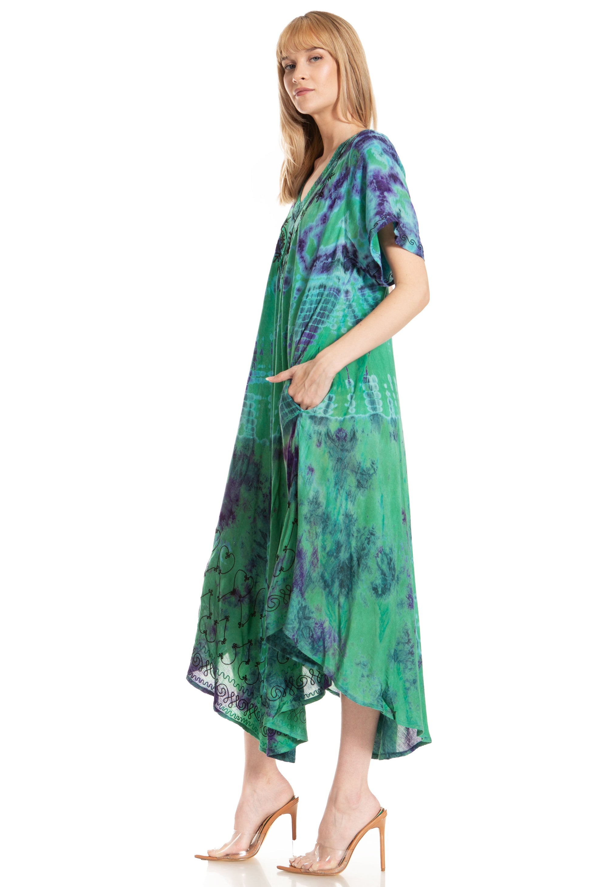 Sakkas Viveka Embroidered Caftan Dress - Concordia Style Boutique