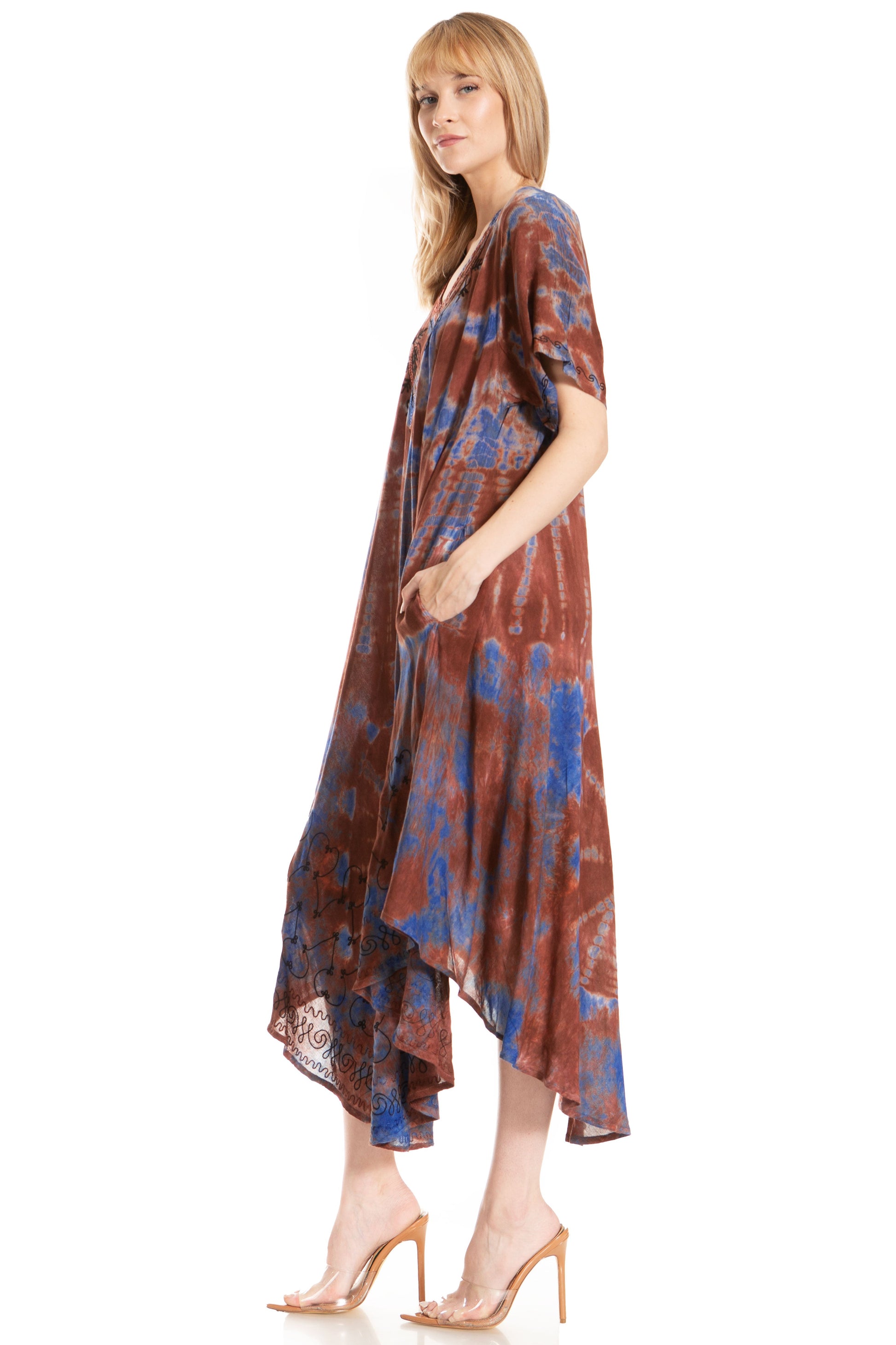 Sakkas Viveka Embroidered Caftan Dress - Concordia Style Boutique