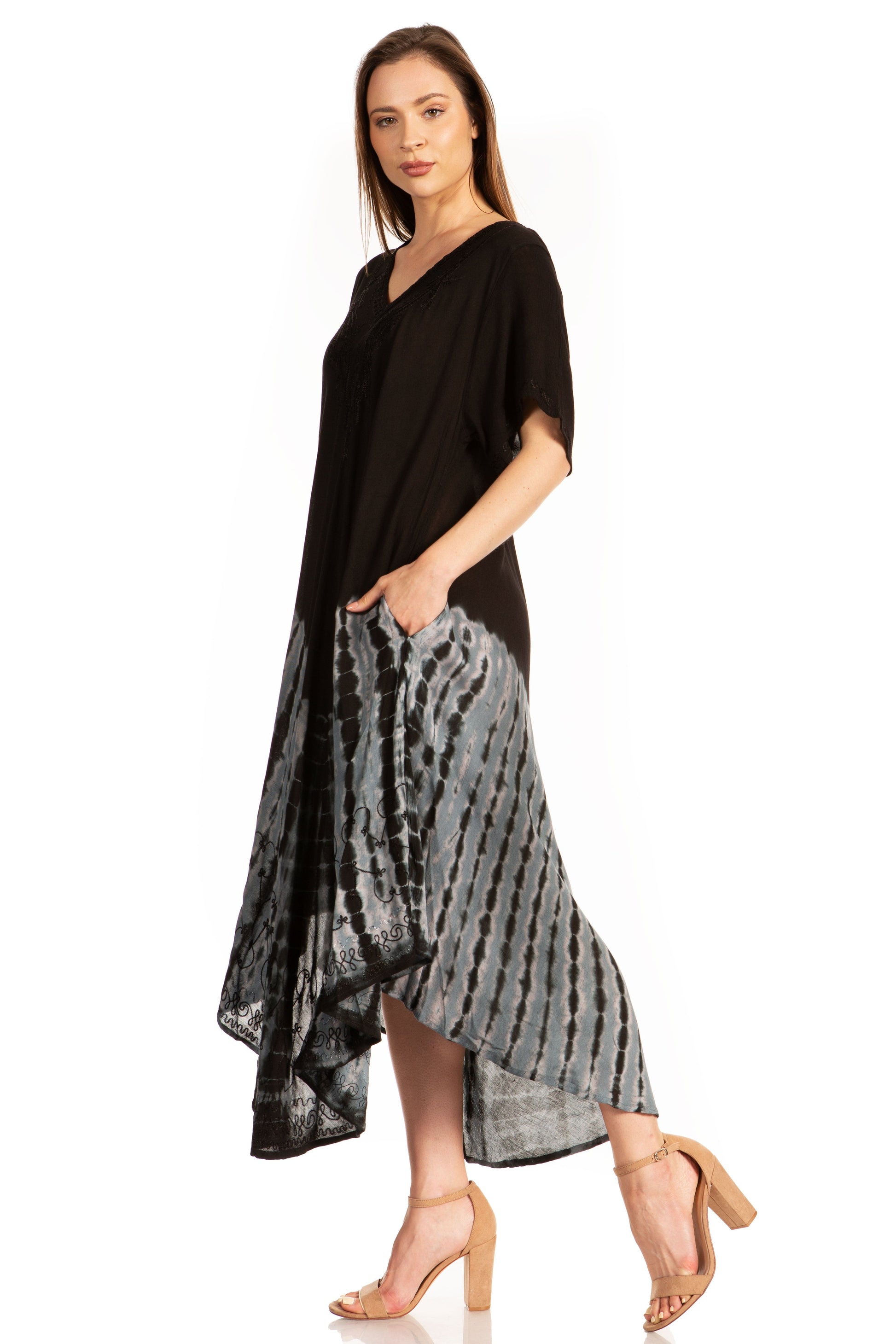 Sakkas Viveka Embroidered Caftan Dress - Concordia Style Boutique