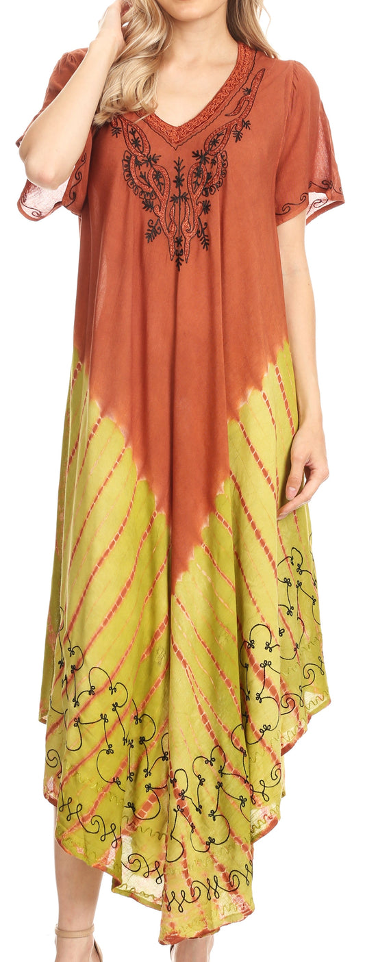 Sakkas Viveka Embroidered Caftan Dress - Concordia Style Boutique