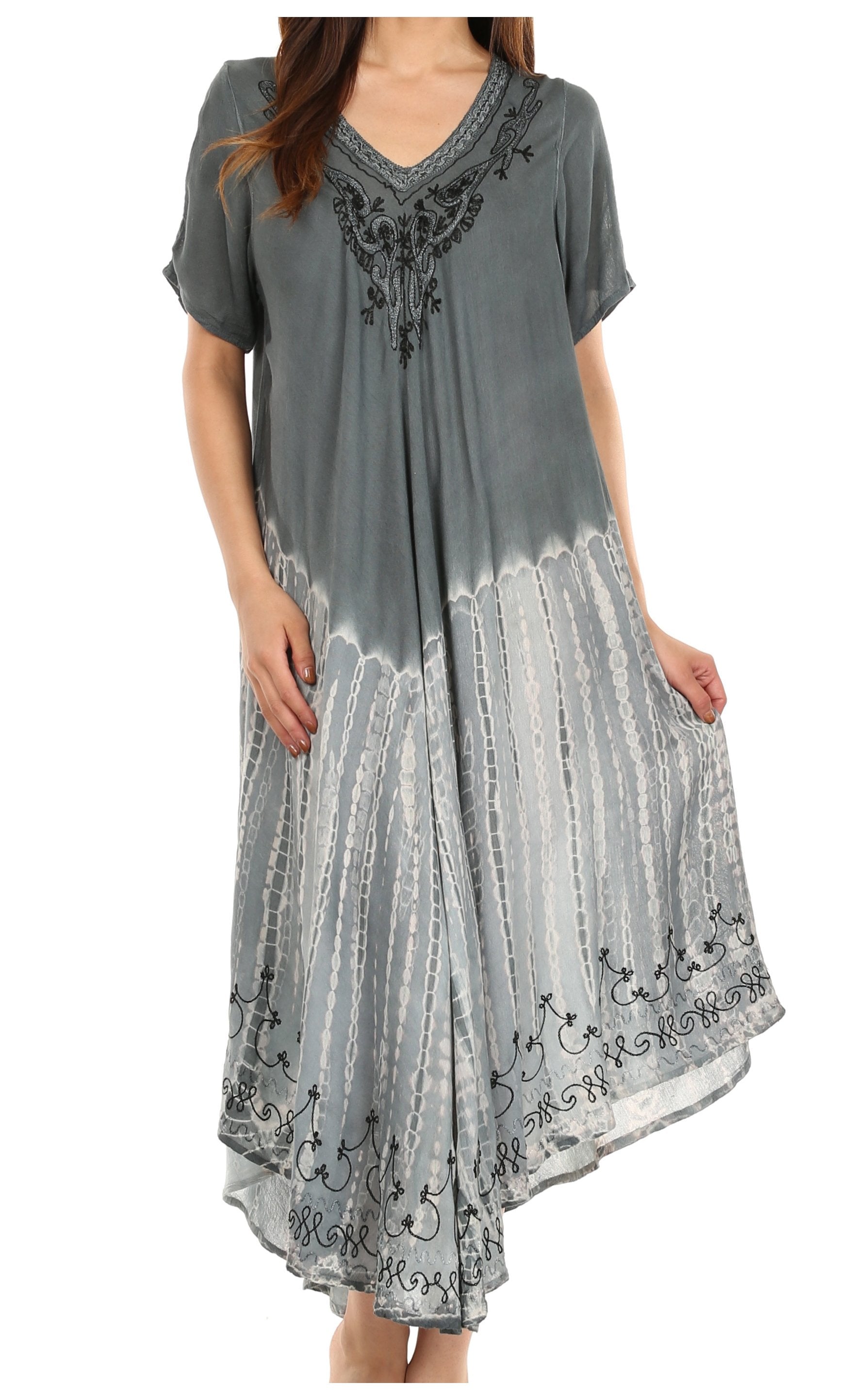 Sakkas Viveka Embroidered Caftan Dress - Concordia Style Boutique
