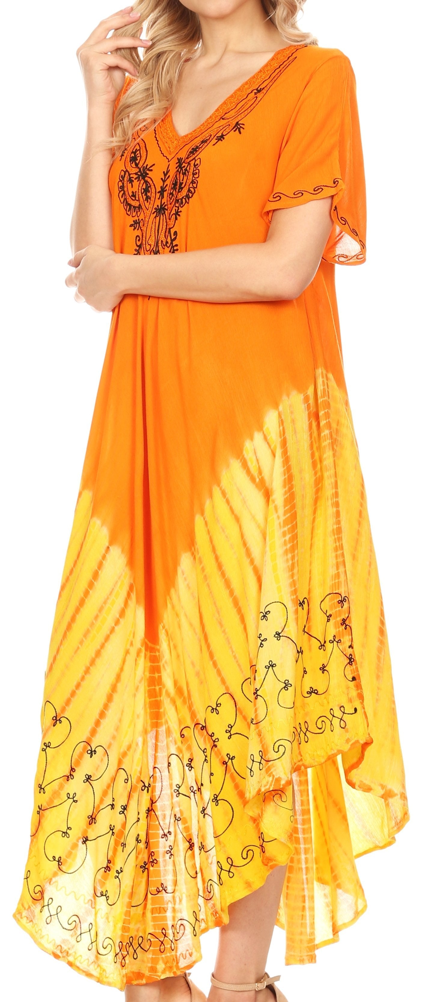 Sakkas Viveka Embroidered Caftan Dress - Concordia Style Boutique
