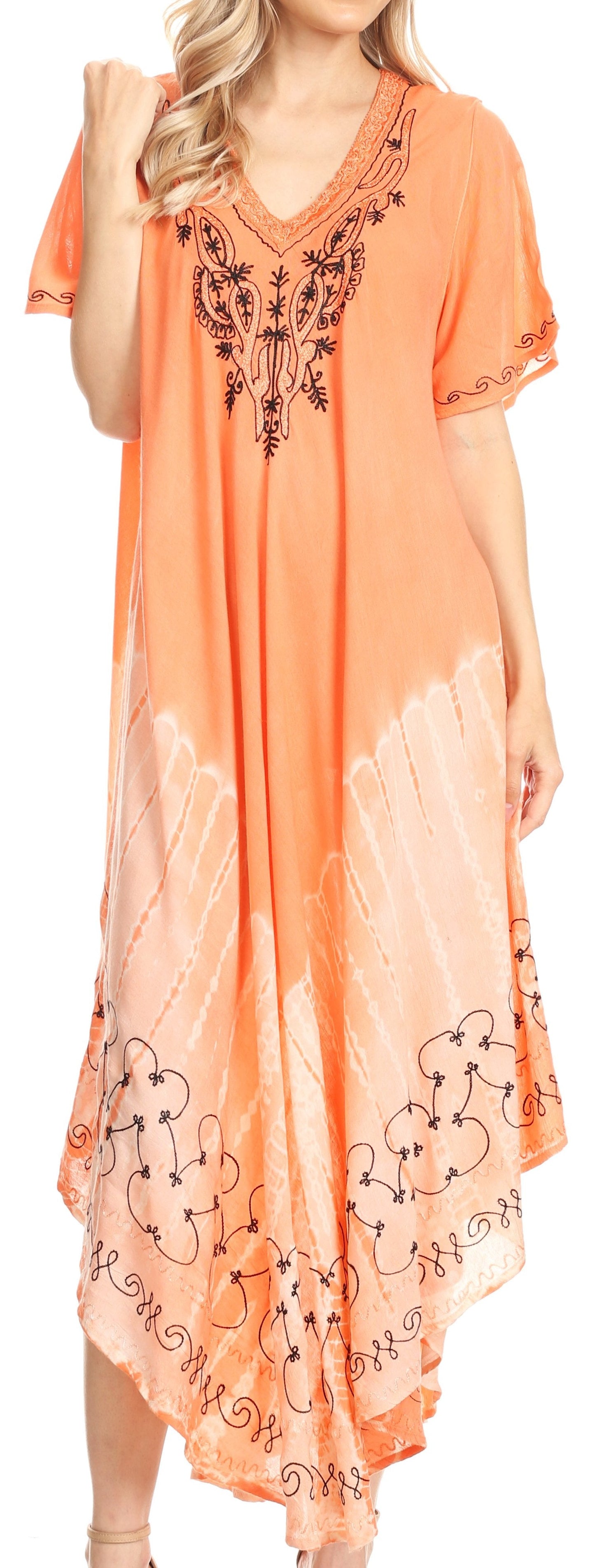 Sakkas Viveka Embroidered Caftan Dress - Concordia Style Boutique