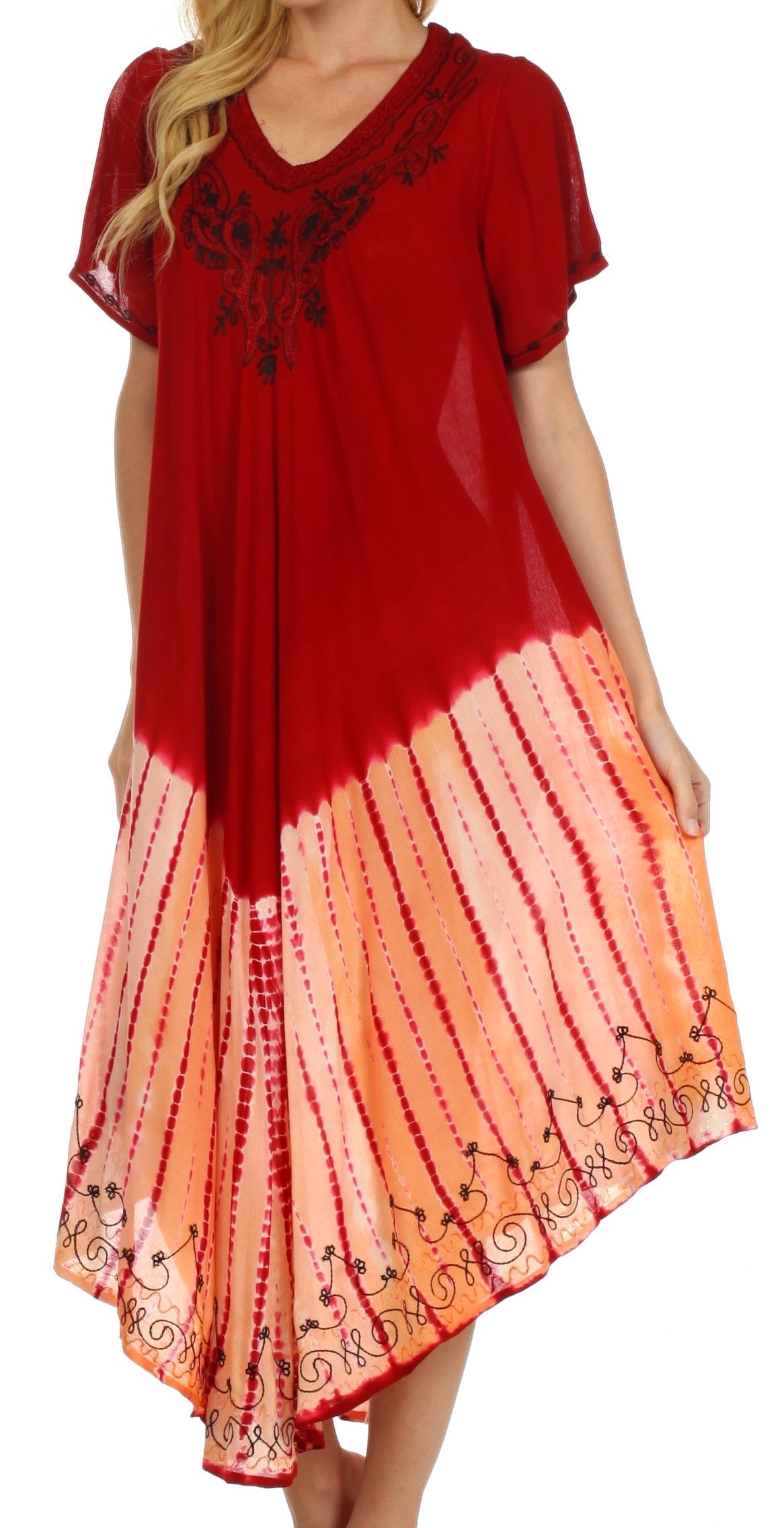 Sakkas Viveka Embroidered Caftan Dress - Concordia Style Boutique