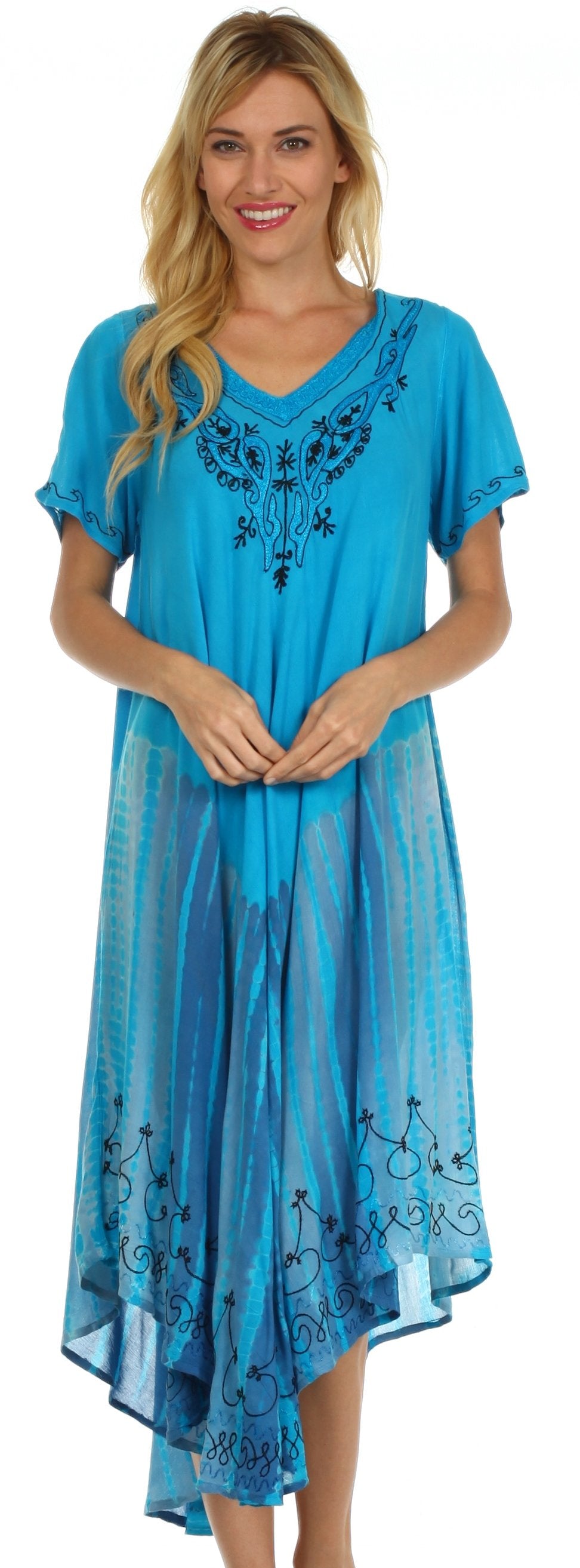 Sakkas Viveka Embroidered Caftan Dress - Concordia Style Boutique