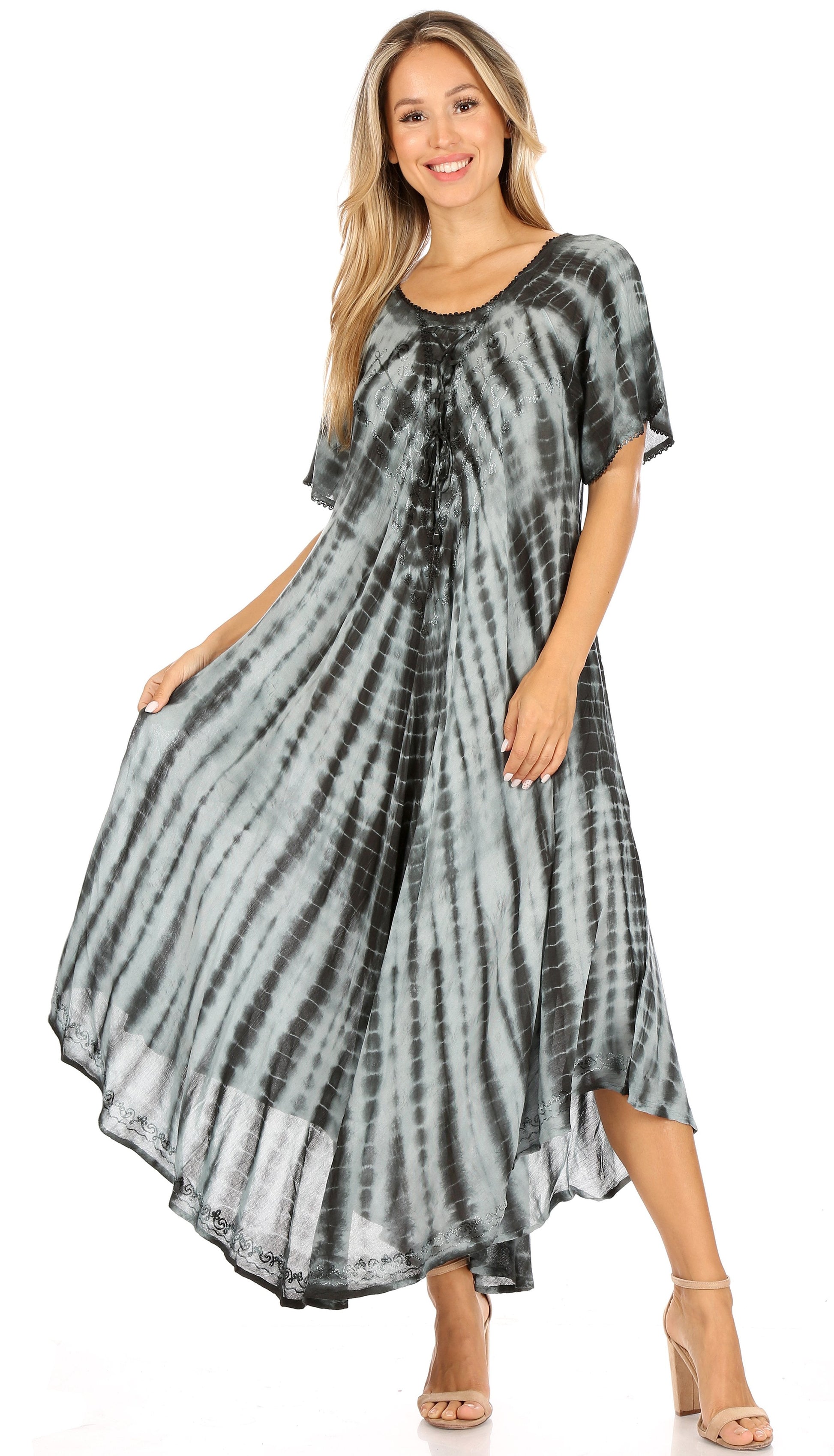 Sakkas Melika Tie Dye Caftan Dress - Concordia Style Boutique