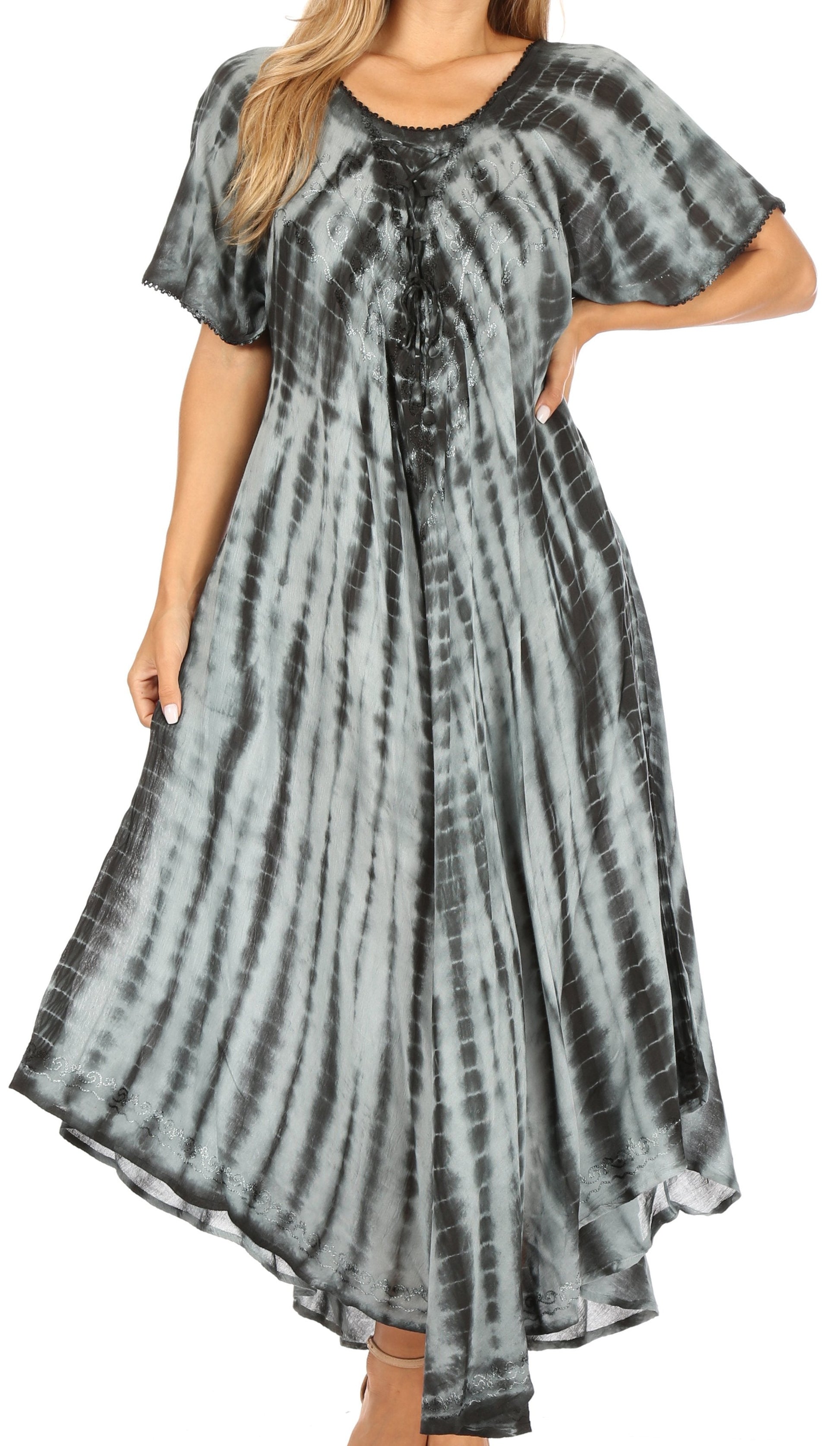 Sakkas Melika Tie Dye Caftan Dress - Concordia Style Boutique