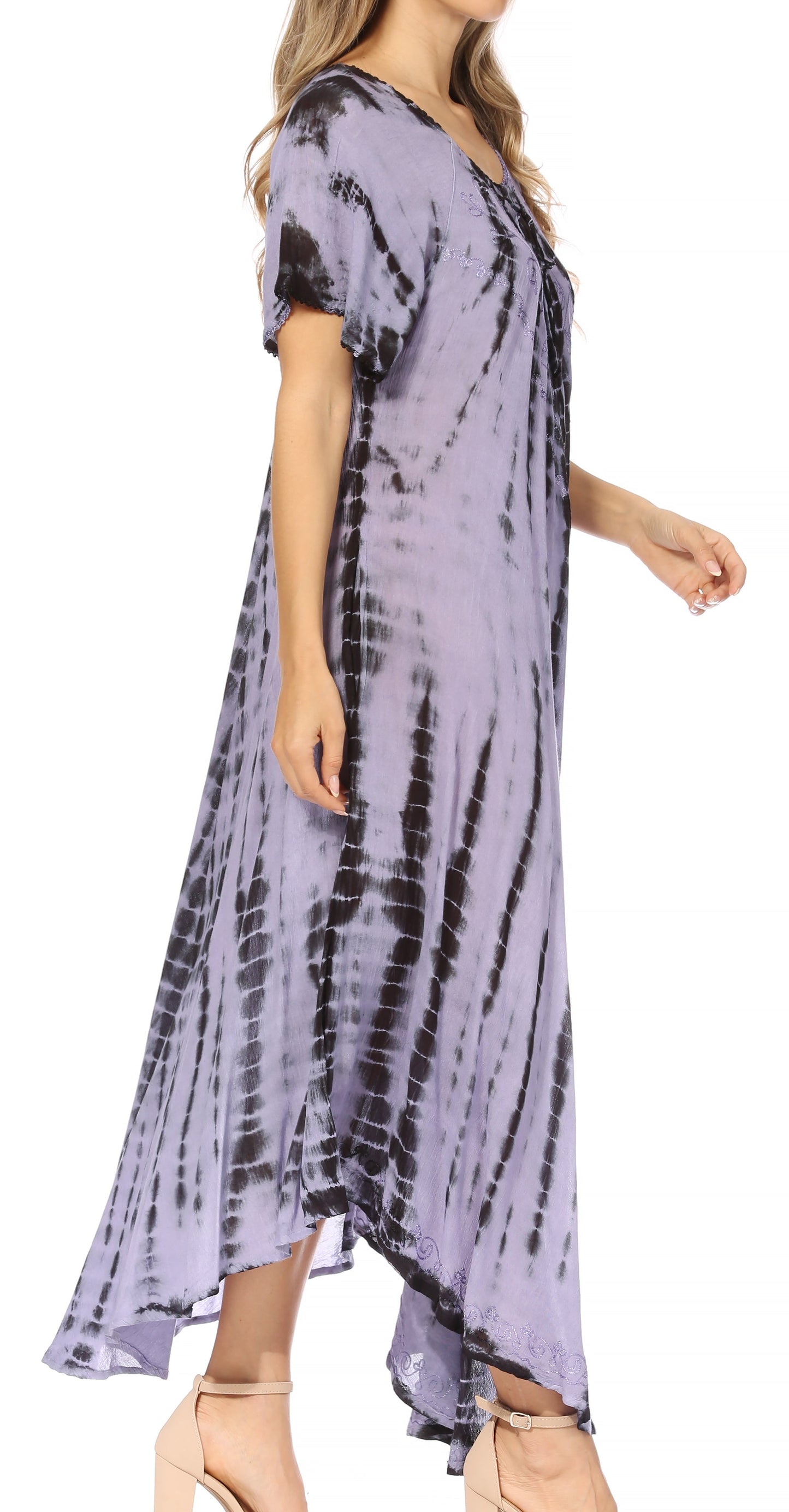 Sakkas Melika Tie Dye Caftan Dress - Concordia Style Boutique