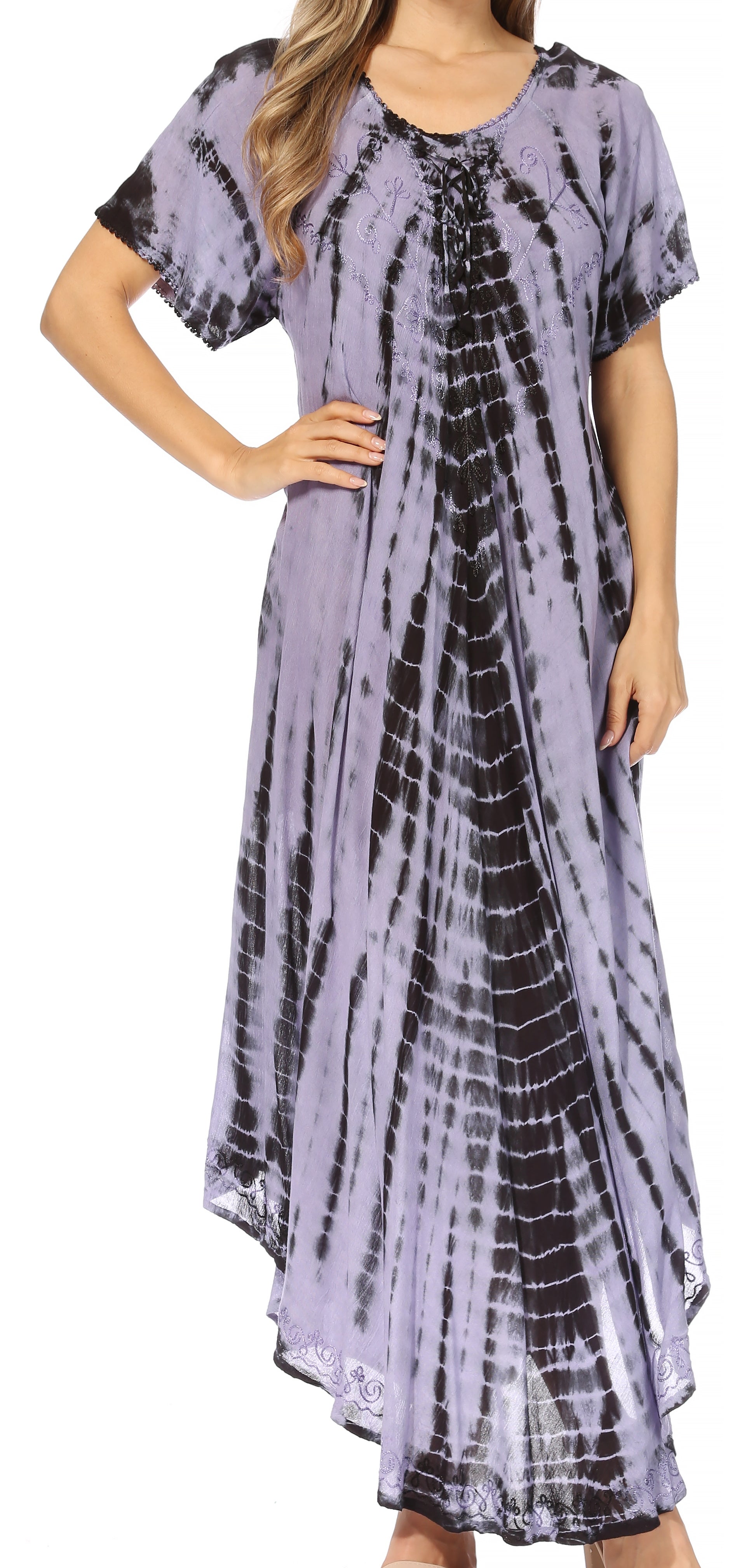 Sakkas Melika Tie Dye Caftan Dress - Concordia Style Boutique