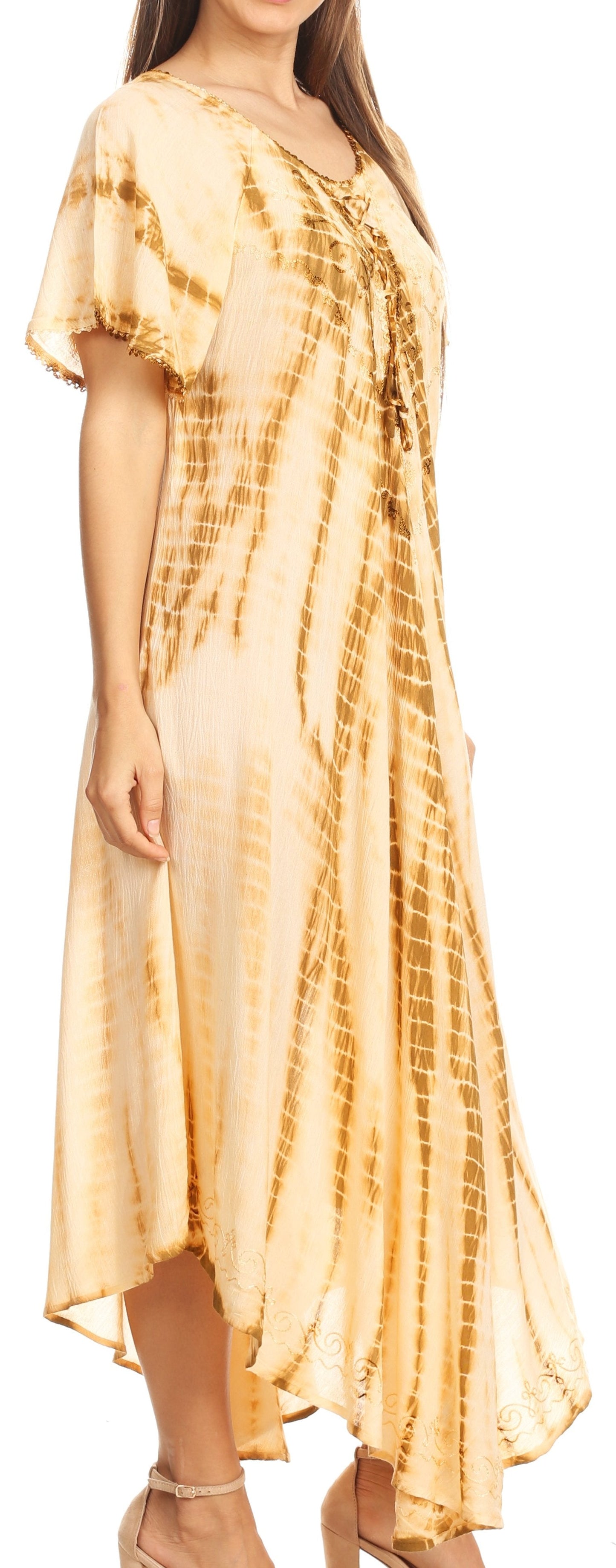Sakkas Melika Tie Dye Caftan Dress - Concordia Style Boutique
