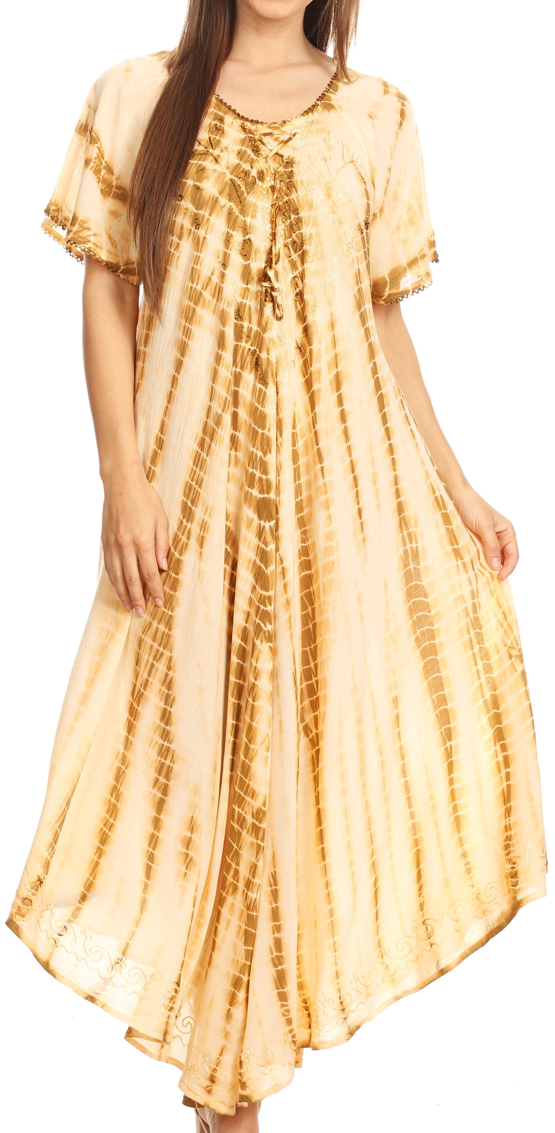 Sakkas Melika Tie Dye Caftan Dress - Concordia Style Boutique