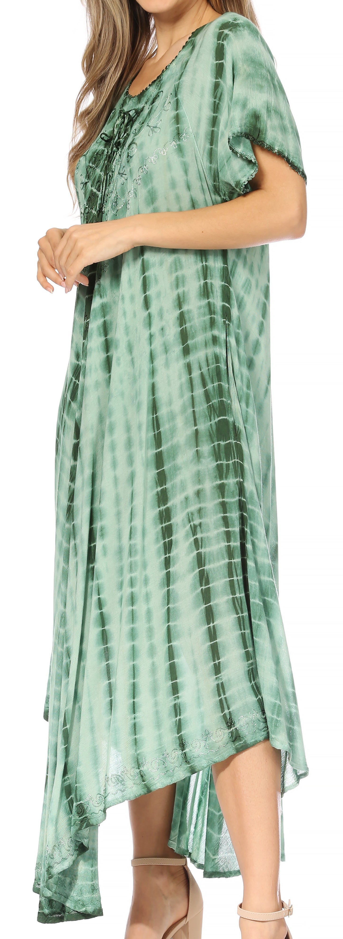 Sakkas Melika Tie Dye Caftan Dress - Concordia Style Boutique
