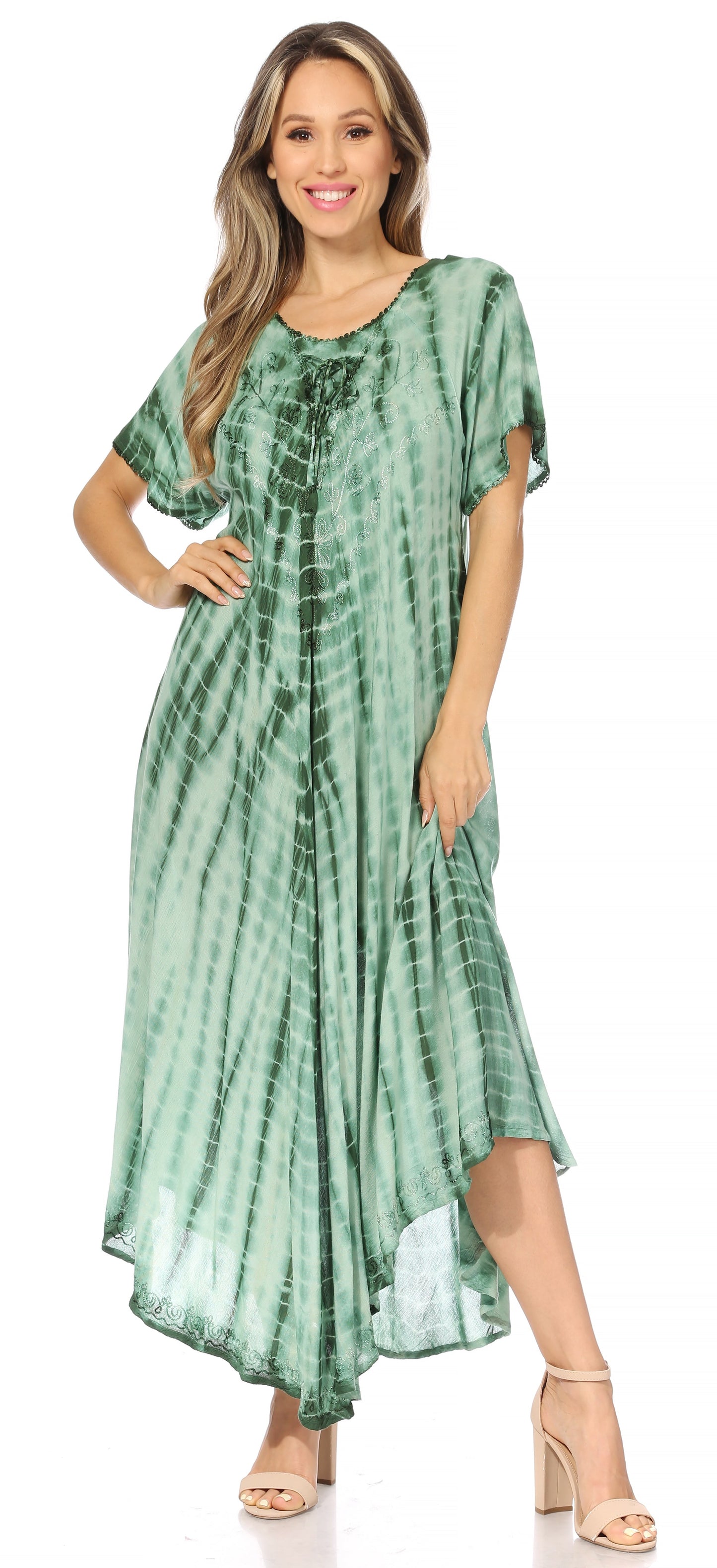 Sakkas Melika Tie Dye Caftan Dress - Concordia Style Boutique