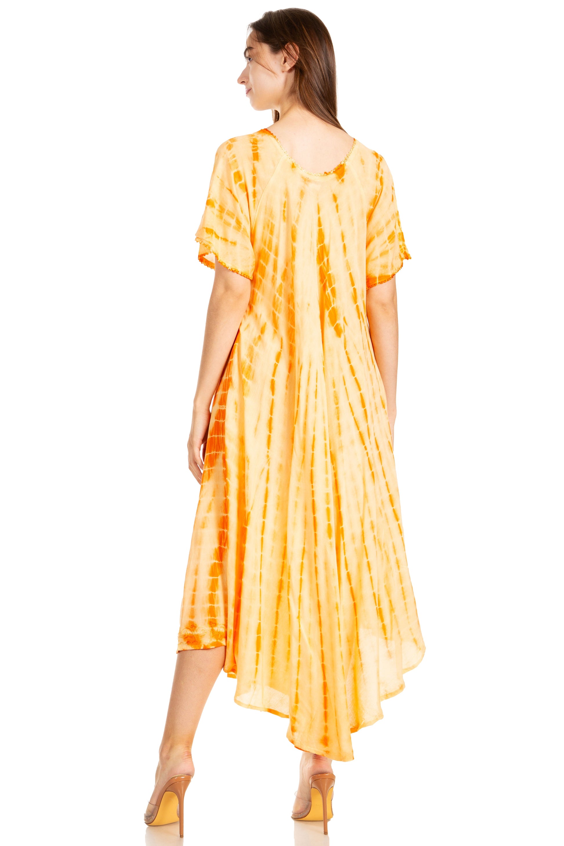 Sakkas Melika Tie Dye Caftan Dress - Concordia Style Boutique