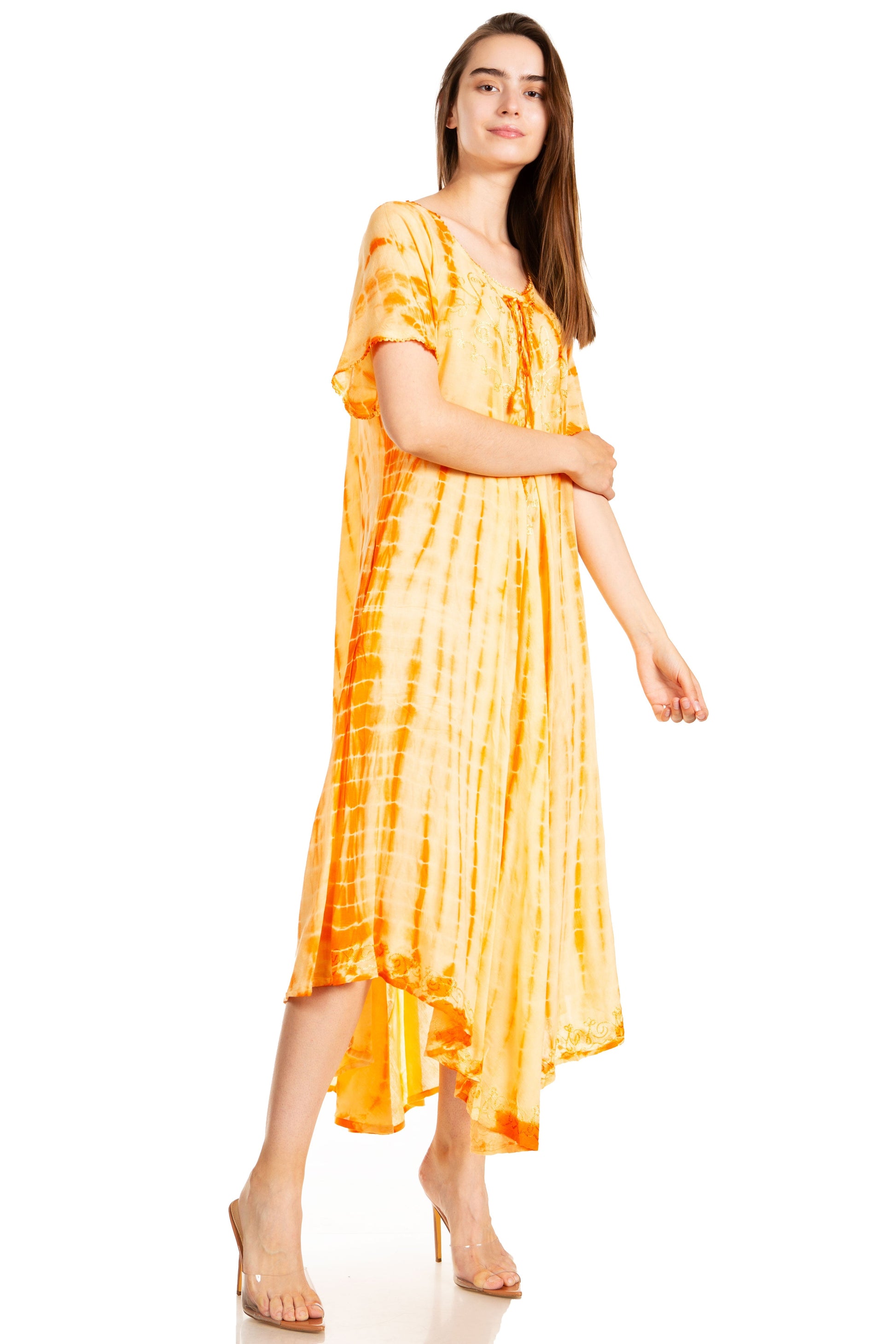 Sakkas Melika Tie Dye Caftan Dress - Concordia Style Boutique