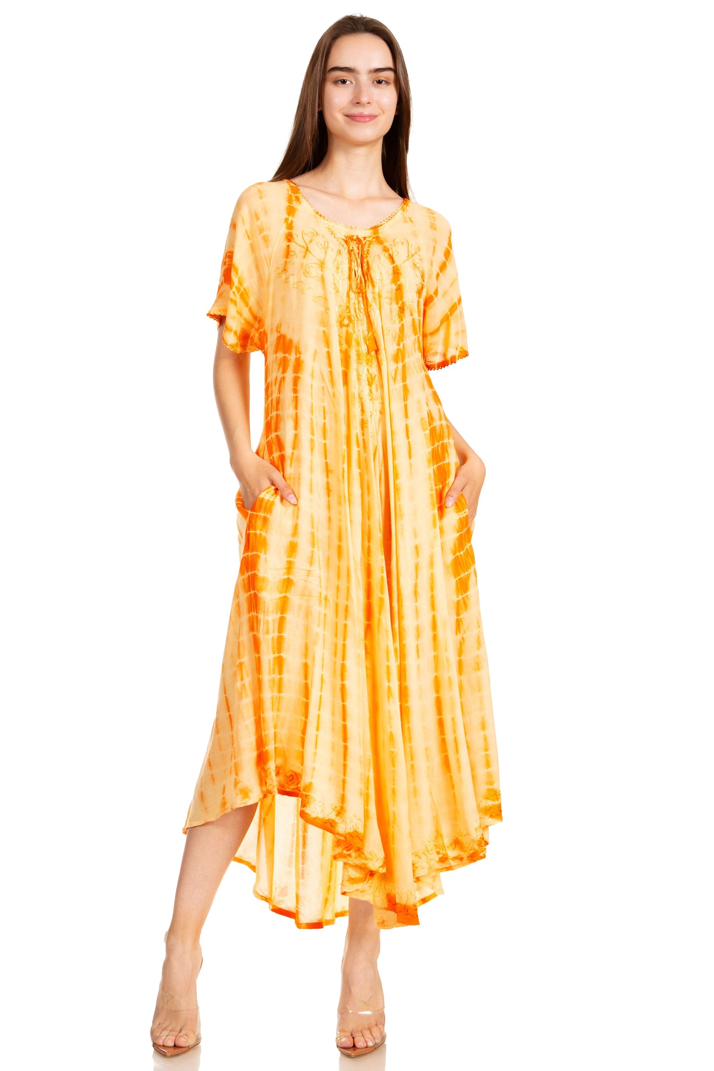 Sakkas Melika Tie Dye Caftan Dress - Concordia Style Boutique