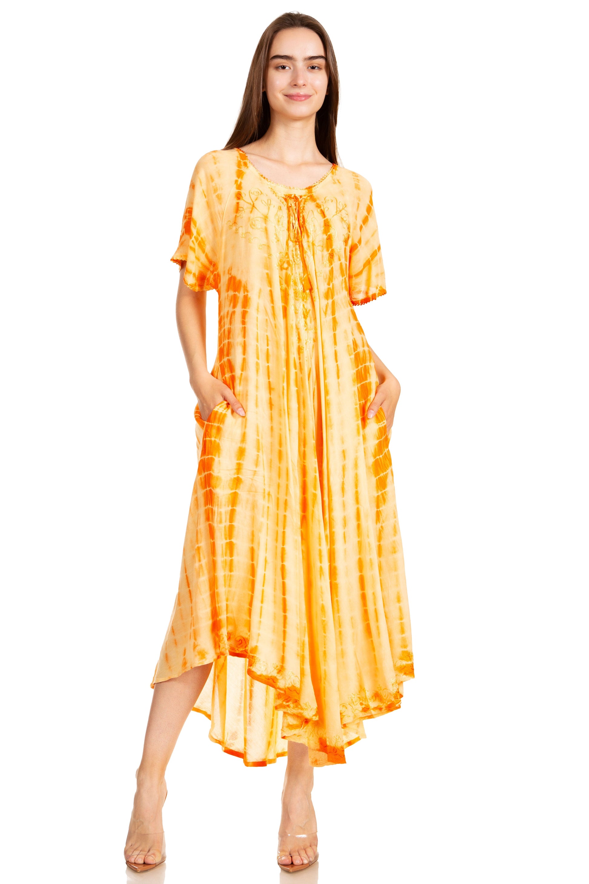 Sakkas Melika Tie Dye Caftan Dress - Concordia Style Boutique