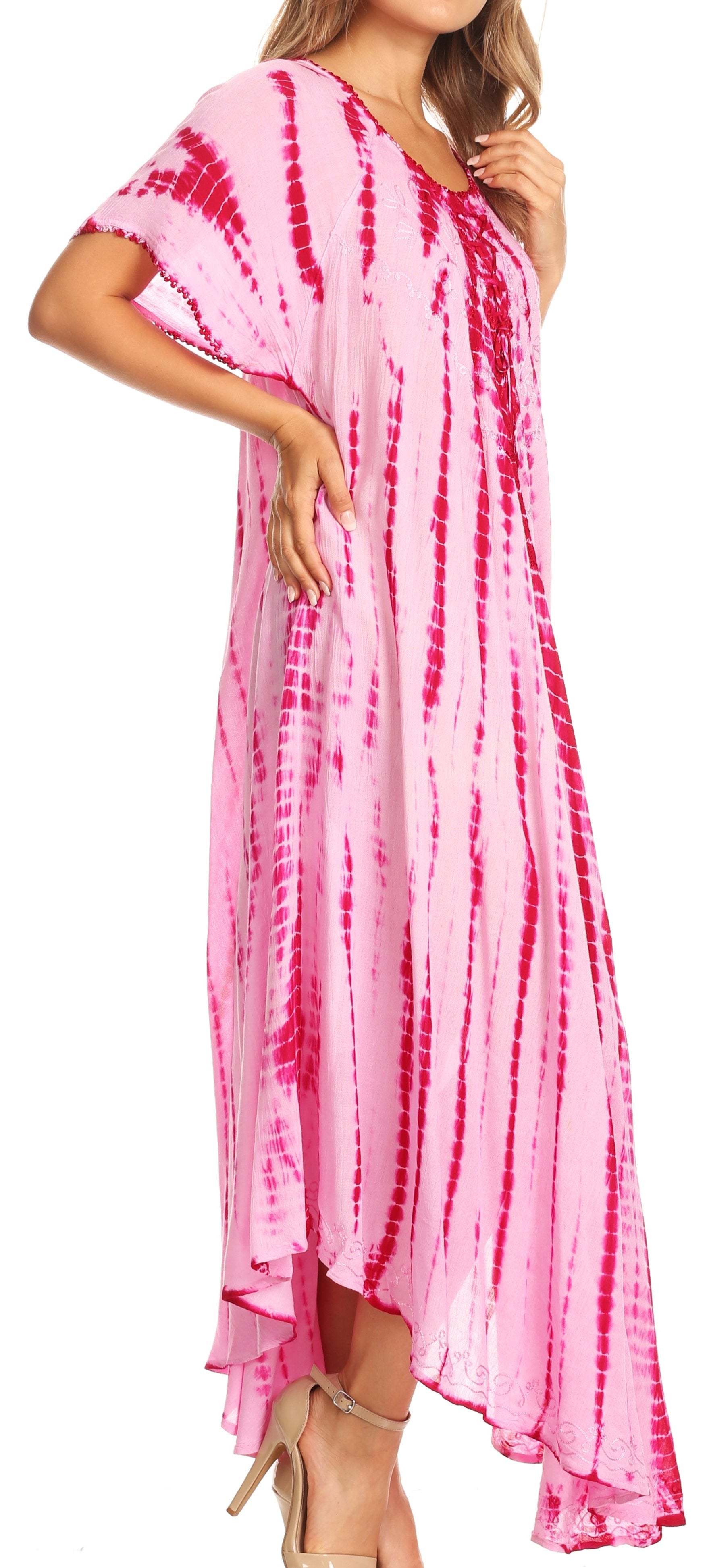 Sakkas Melika Tie Dye Caftan Dress - Concordia Style Boutique