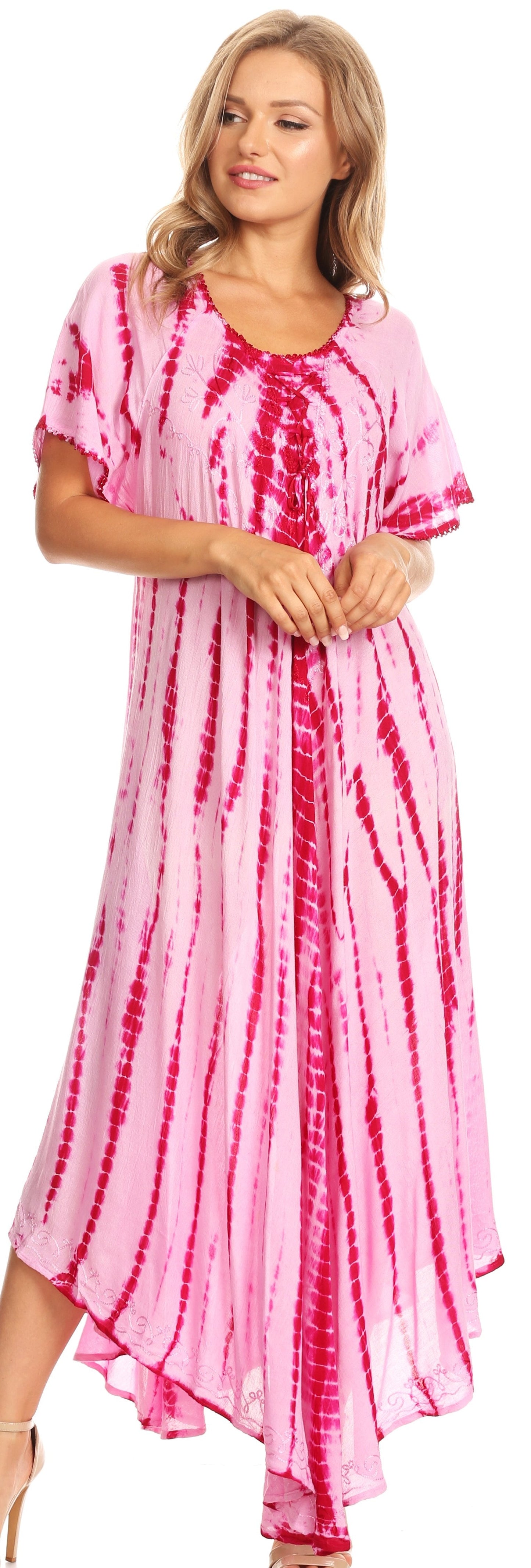 Sakkas Melika Tie Dye Caftan Dress - Concordia Style Boutique