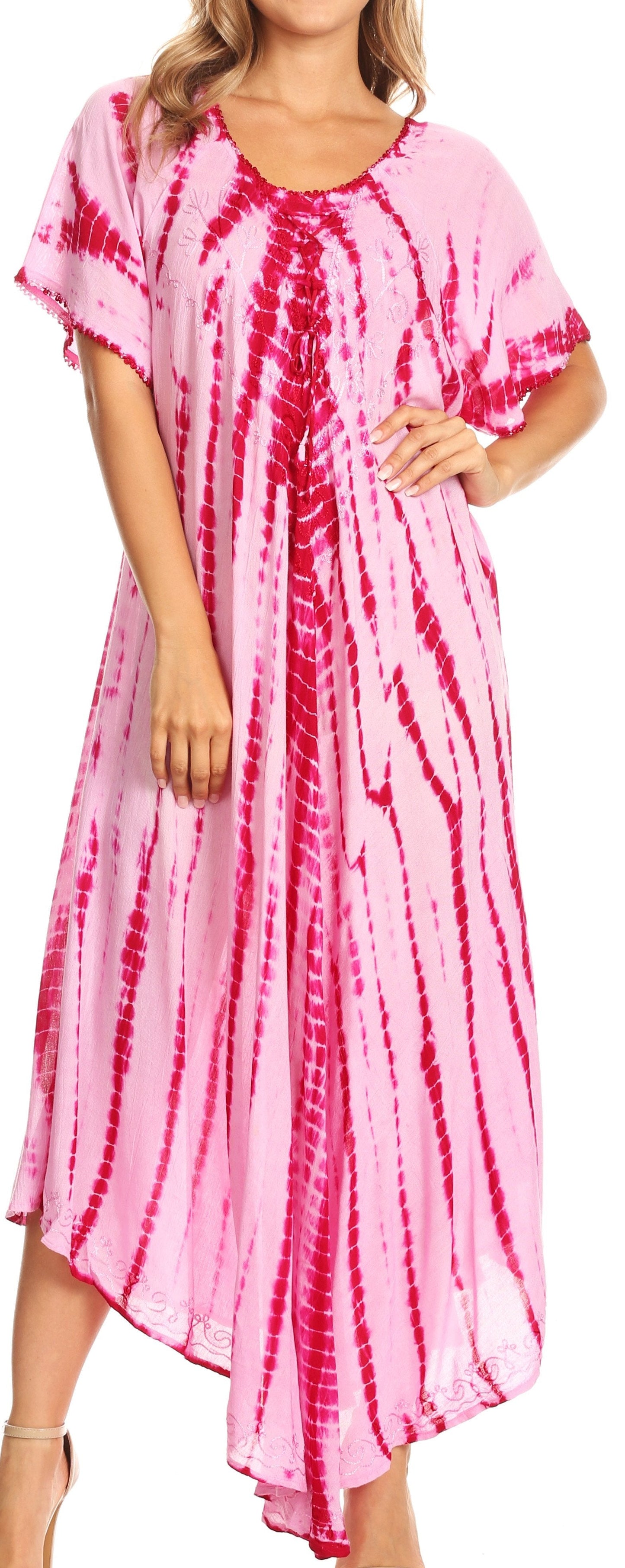 Sakkas Melika Tie Dye Caftan Dress - Concordia Style Boutique