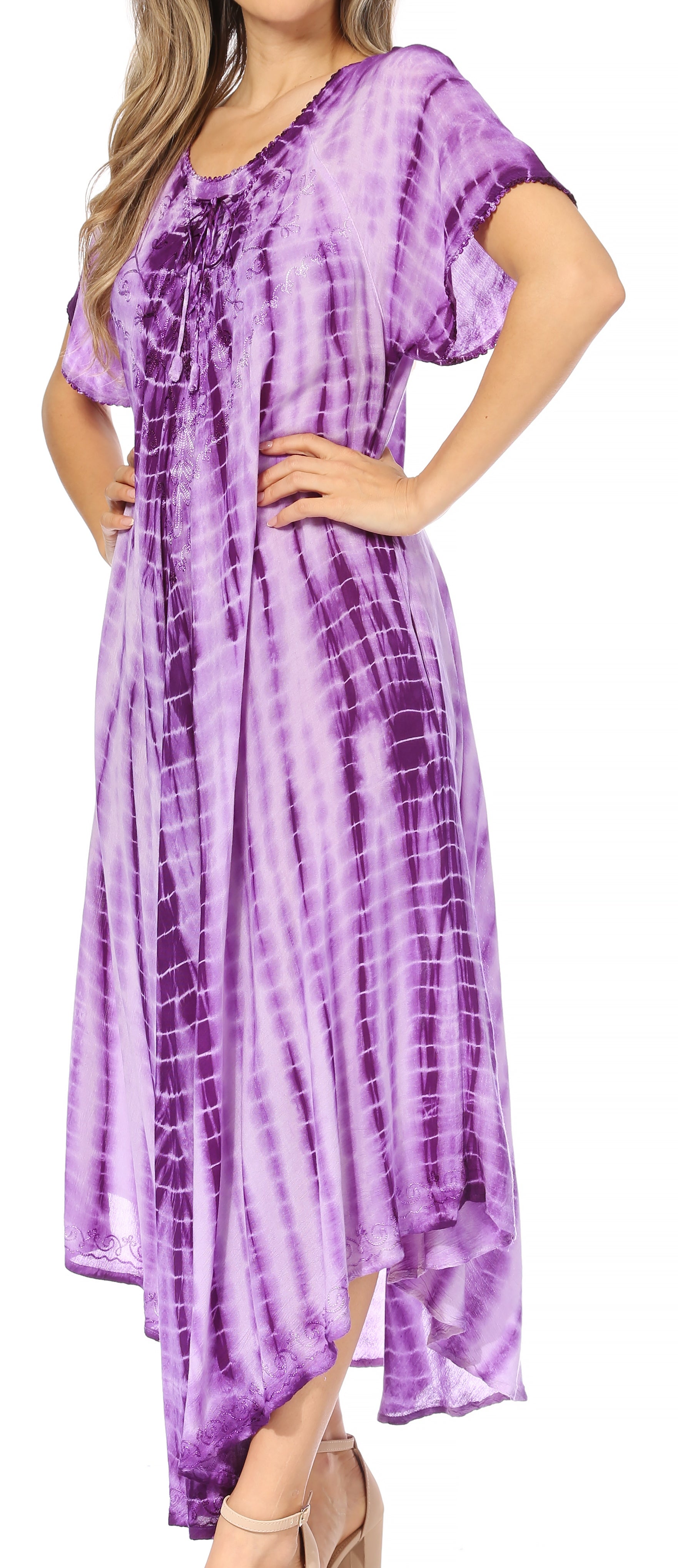Sakkas Melika Tie Dye Caftan Dress - Concordia Style Boutique