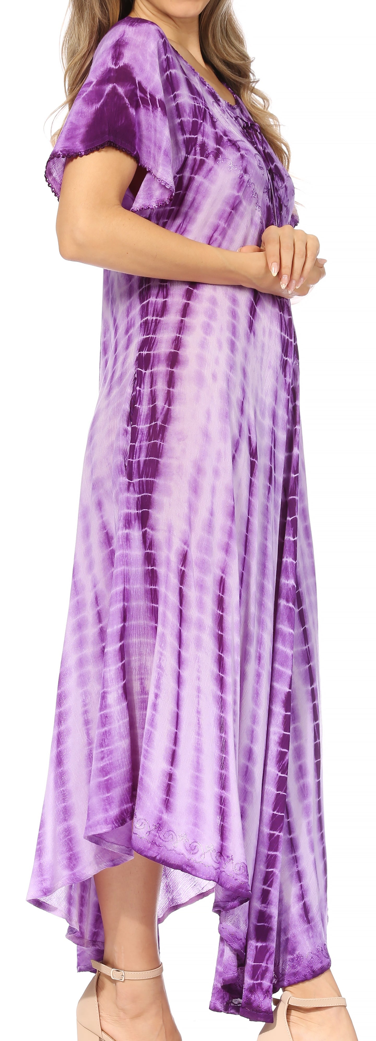 Sakkas Melika Tie Dye Caftan Dress - Concordia Style Boutique