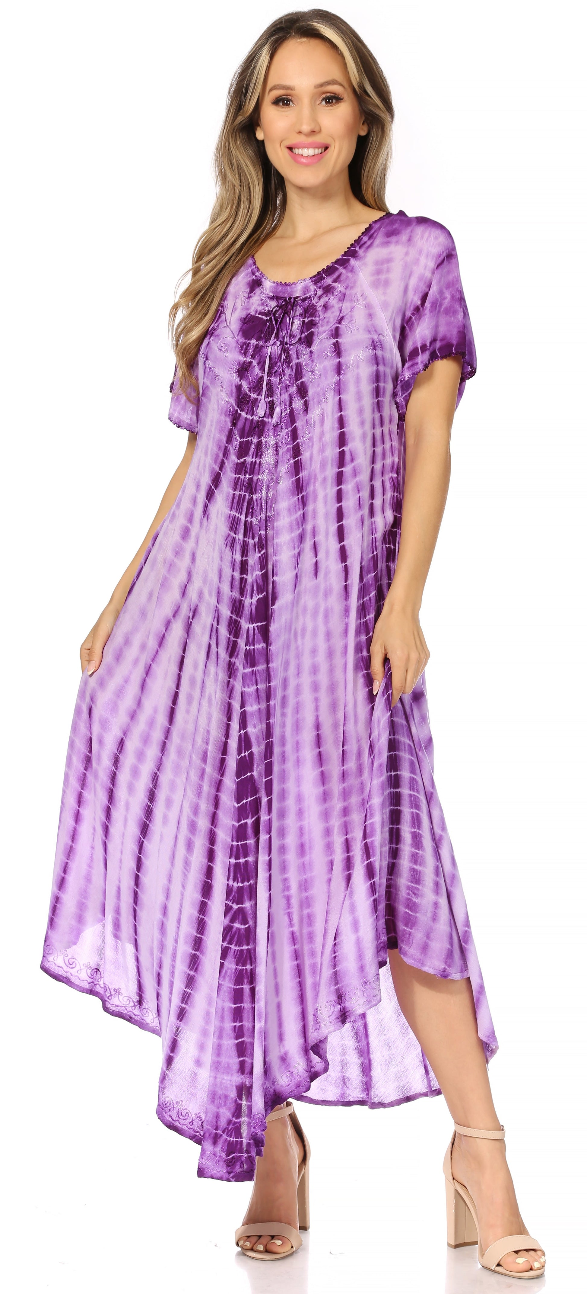 Sakkas Melika Tie Dye Caftan Dress - Concordia Style Boutique