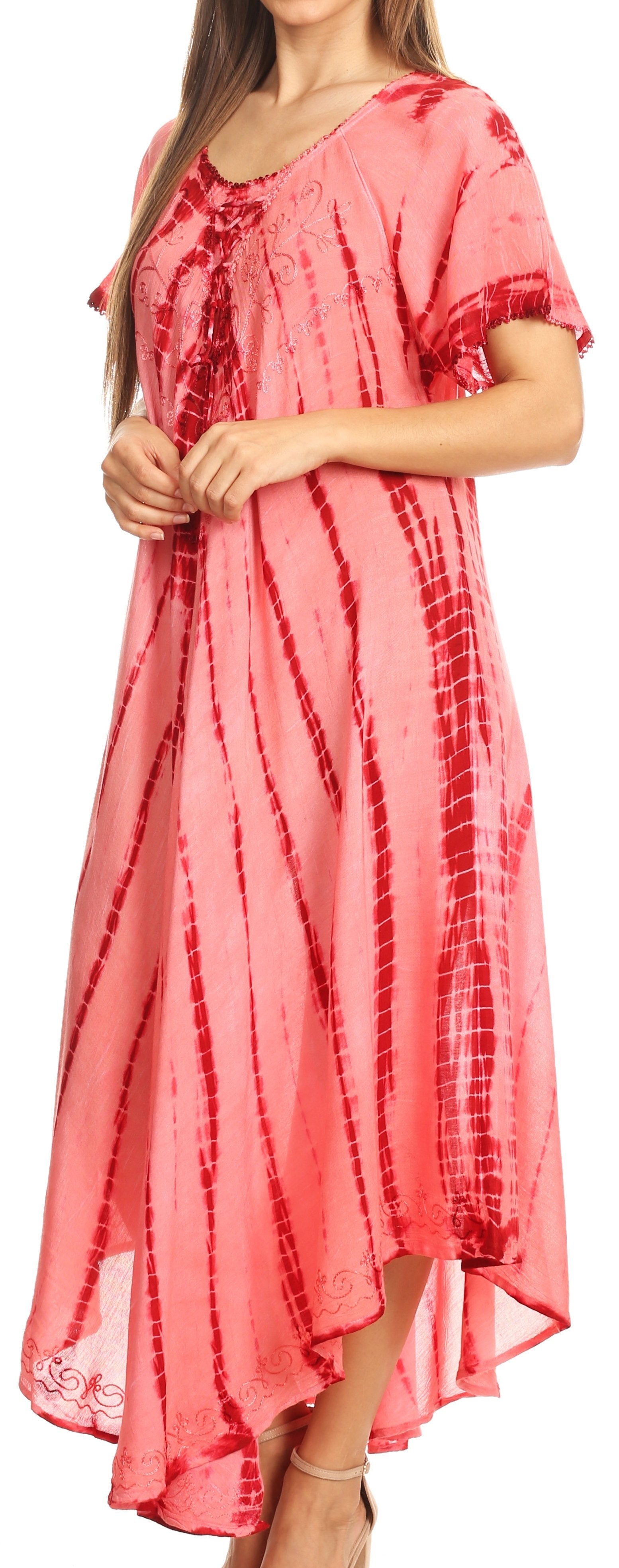 Sakkas Melika Tie Dye Caftan Dress - Concordia Style Boutique