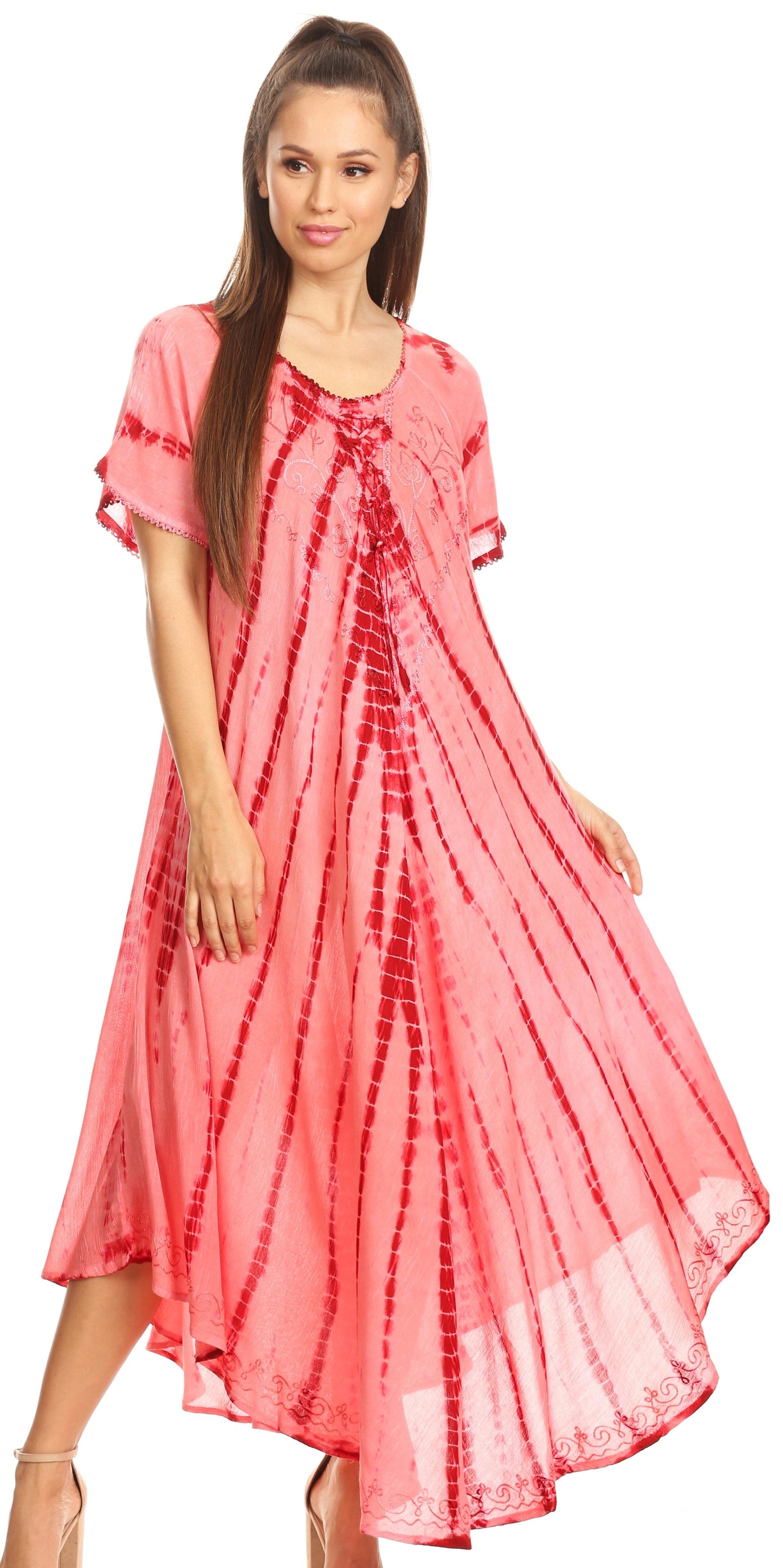 Sakkas Melika Tie Dye Caftan Dress - Concordia Style Boutique