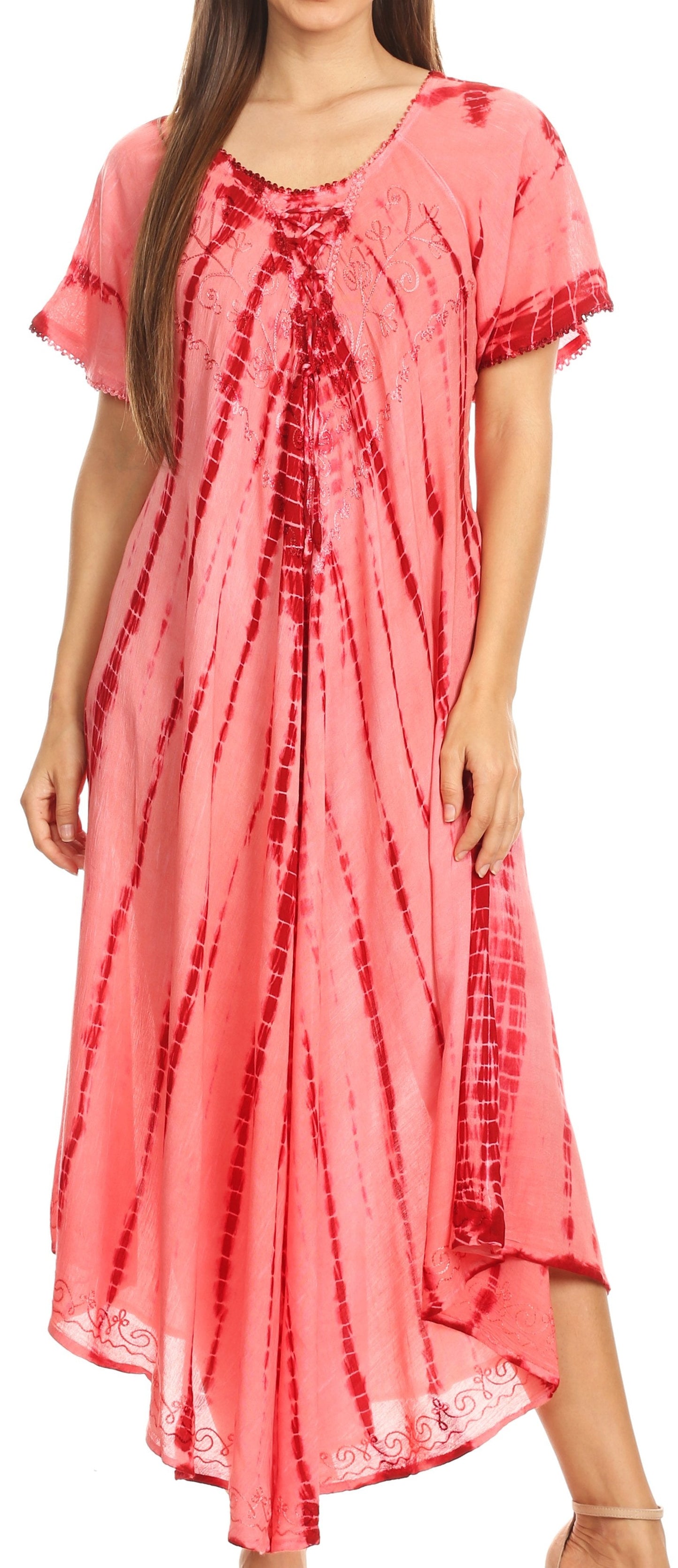 Sakkas Melika Tie Dye Caftan Dress - Concordia Style Boutique