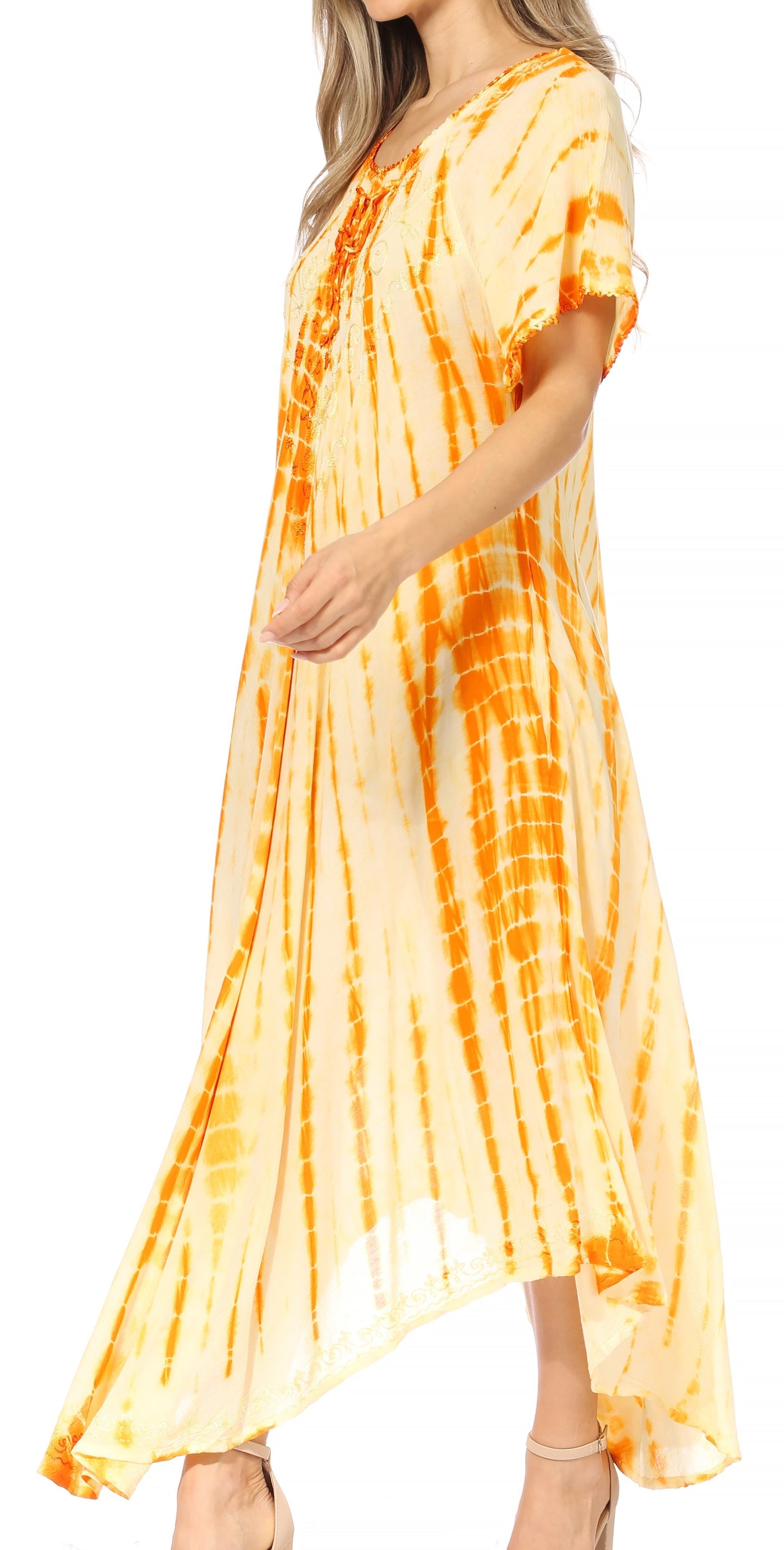 Sakkas Melika Tie Dye Caftan Dress - Concordia Style Boutique