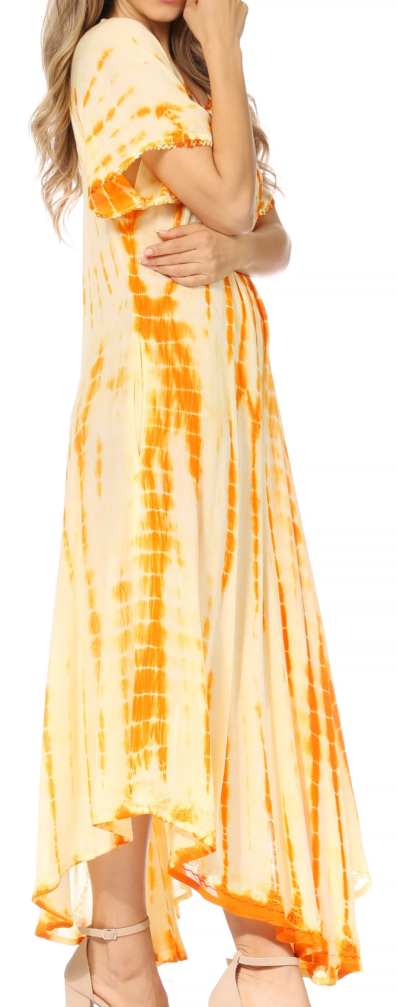 Sakkas Melika Tie Dye Caftan Dress - Concordia Style Boutique