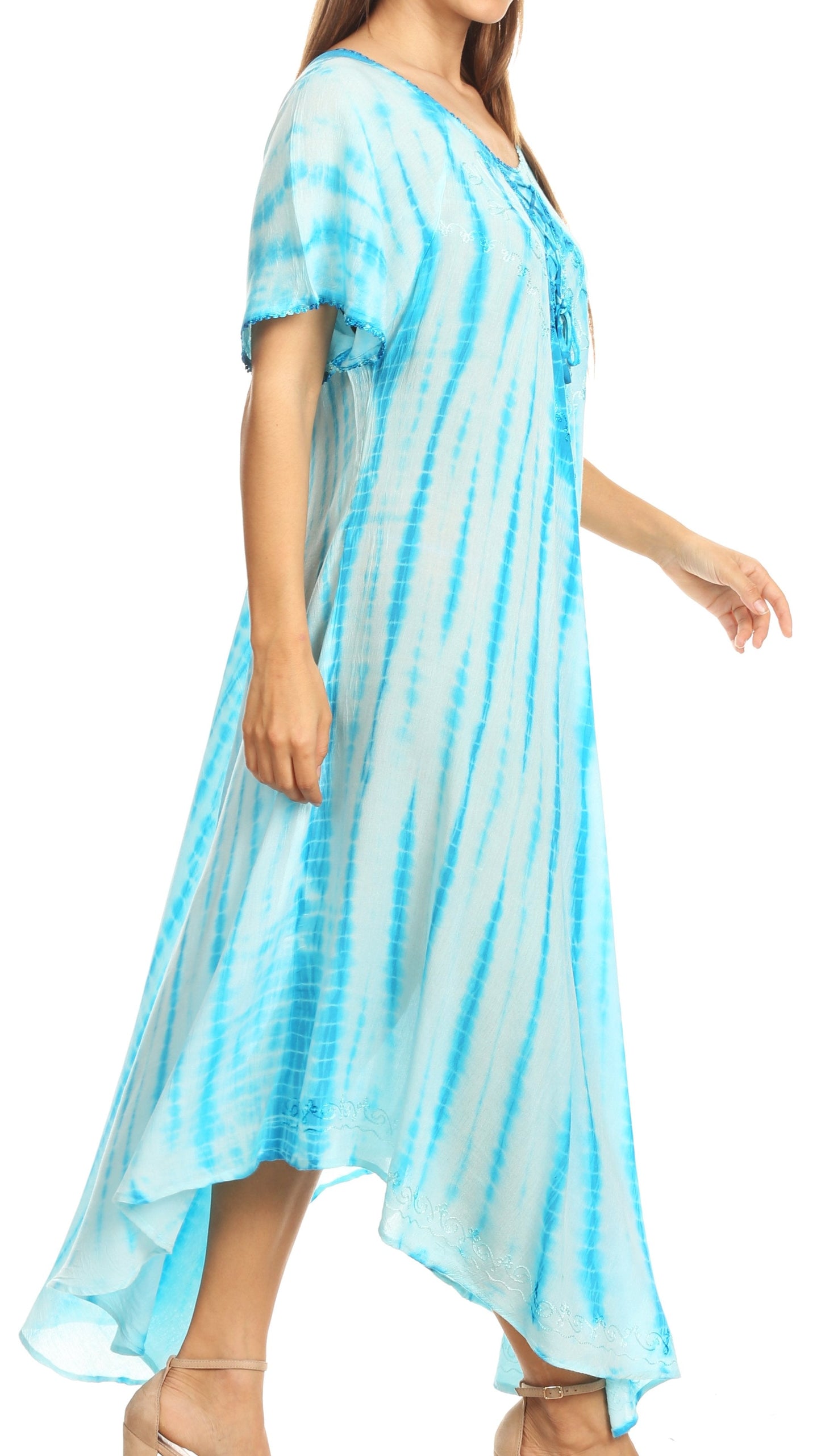 Sakkas Melika Tie Dye Caftan Dress - Concordia Style Boutique