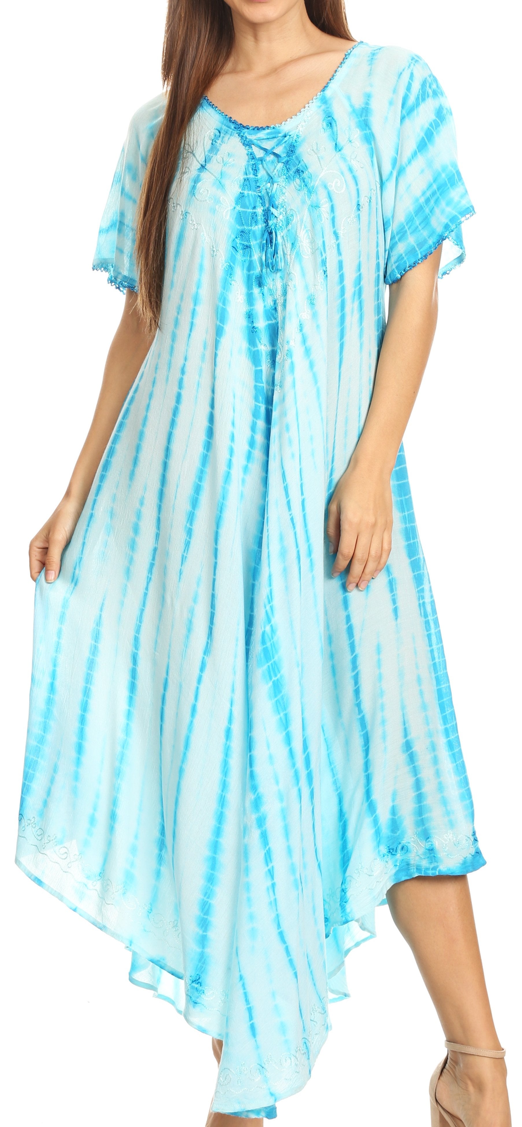 Sakkas Melika Tie Dye Caftan Dress - Concordia Style Boutique