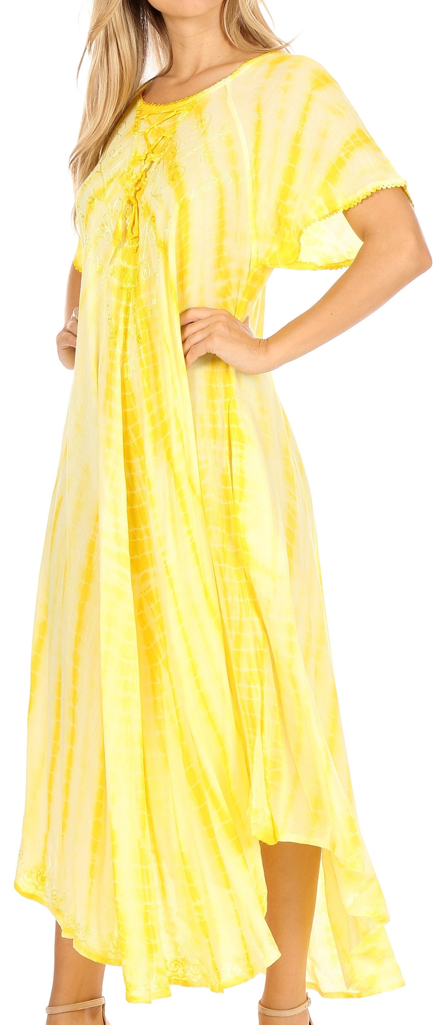 Sakkas Melika Tie Dye Caftan Dress - Concordia Style Boutique