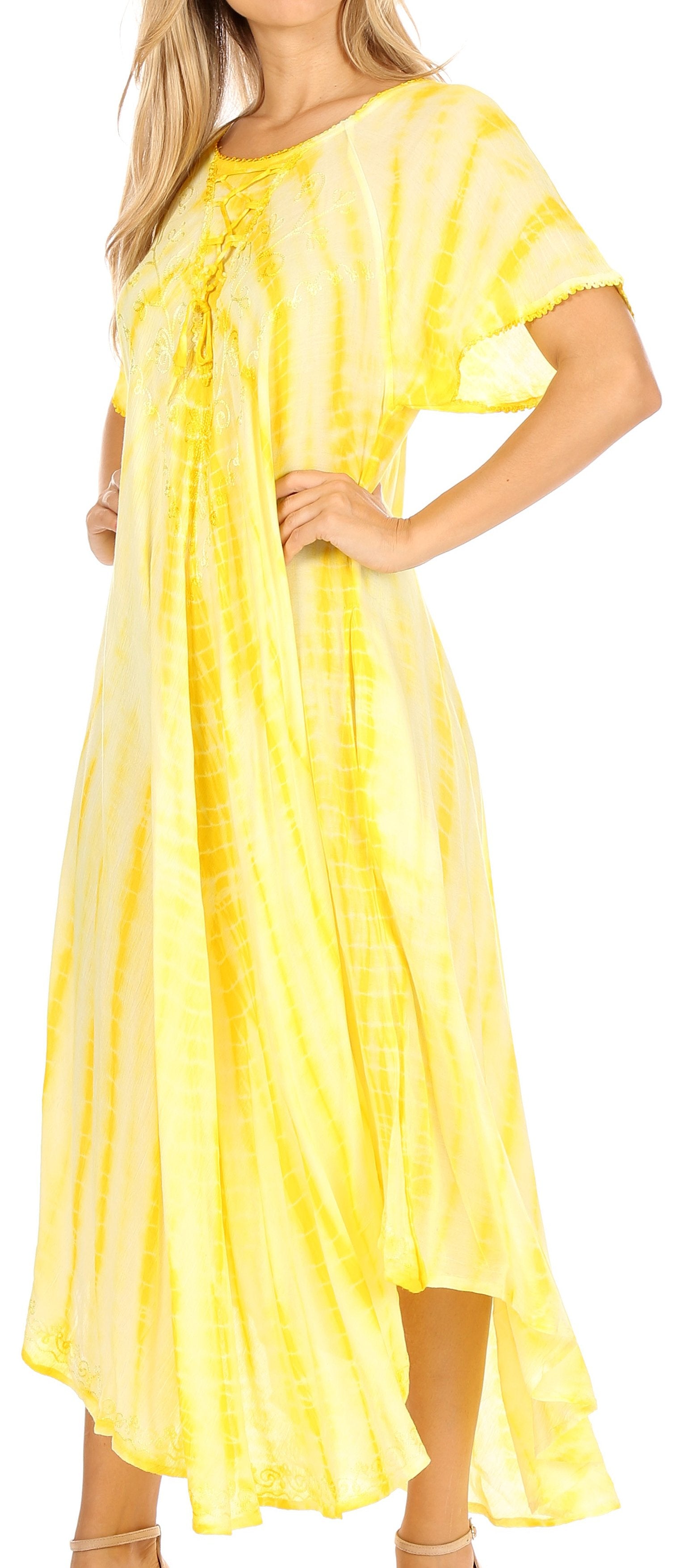 Sakkas Melika Tie Dye Caftan Dress - Concordia Style Boutique
