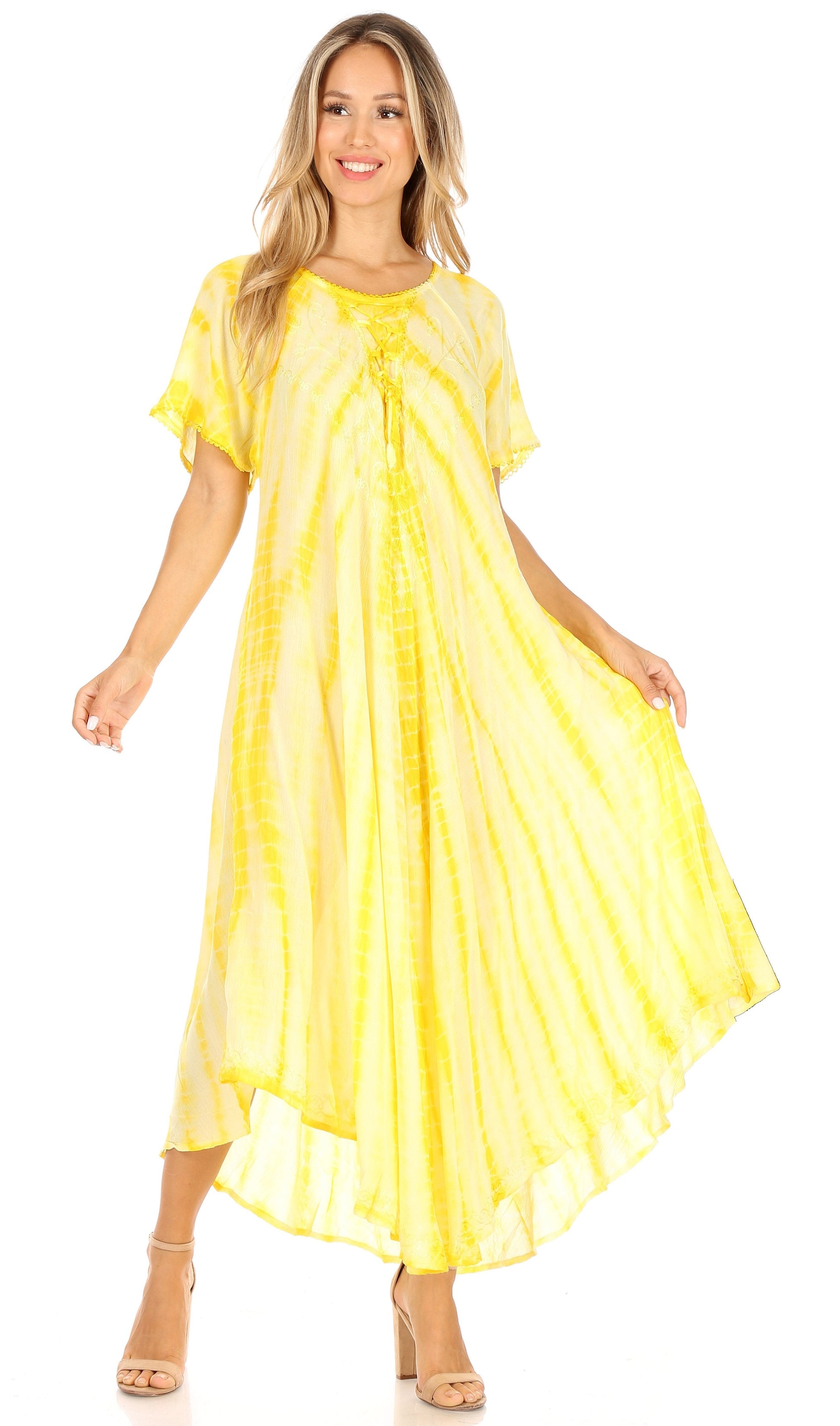 Sakkas Melika Tie Dye Caftan Dress - Concordia Style Boutique