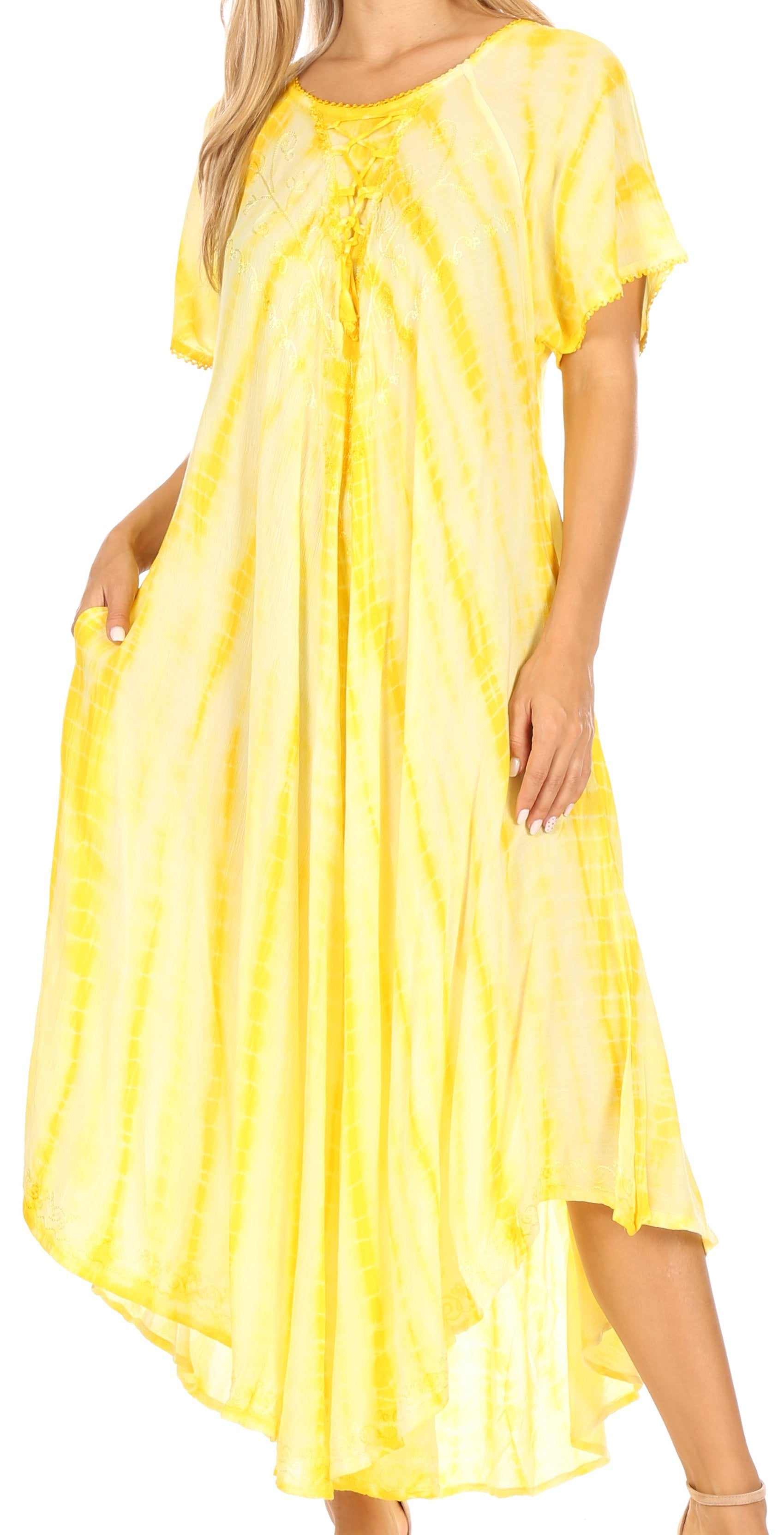 Sakkas Melika Tie Dye Caftan Dress - Concordia Style Boutique