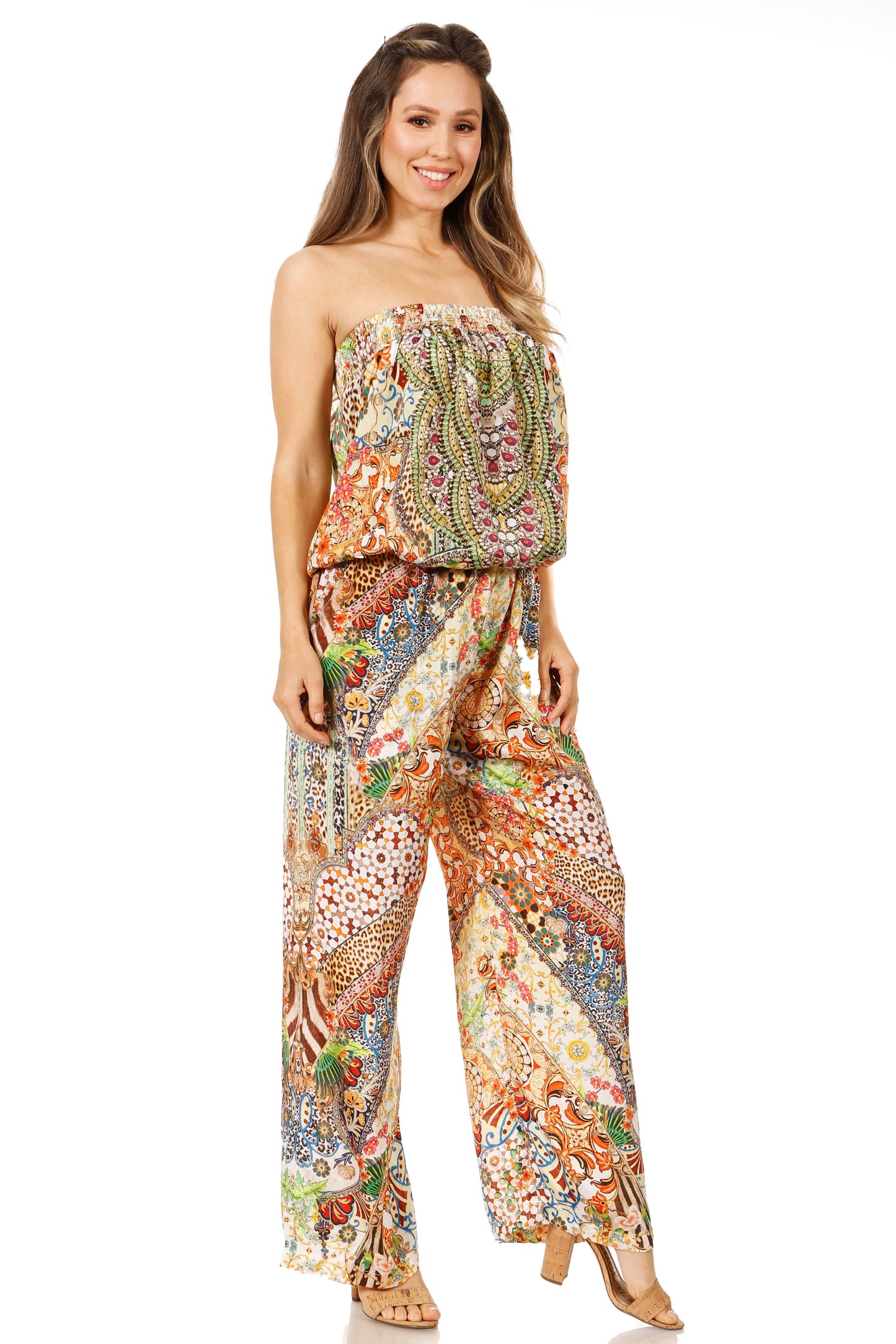 Sakkas Esha Women's Loose Sleeveless Floral Print Boho Casual Summer w/Pockets - Concordia Style Boutique